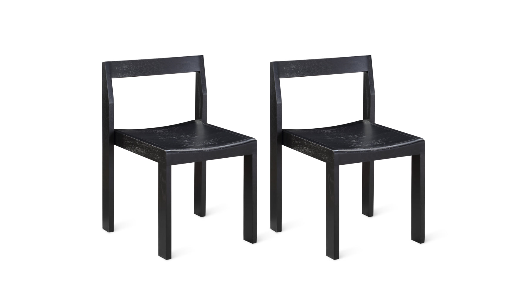 Plane Dining Chair Set of Two Black Oak Sundays Company