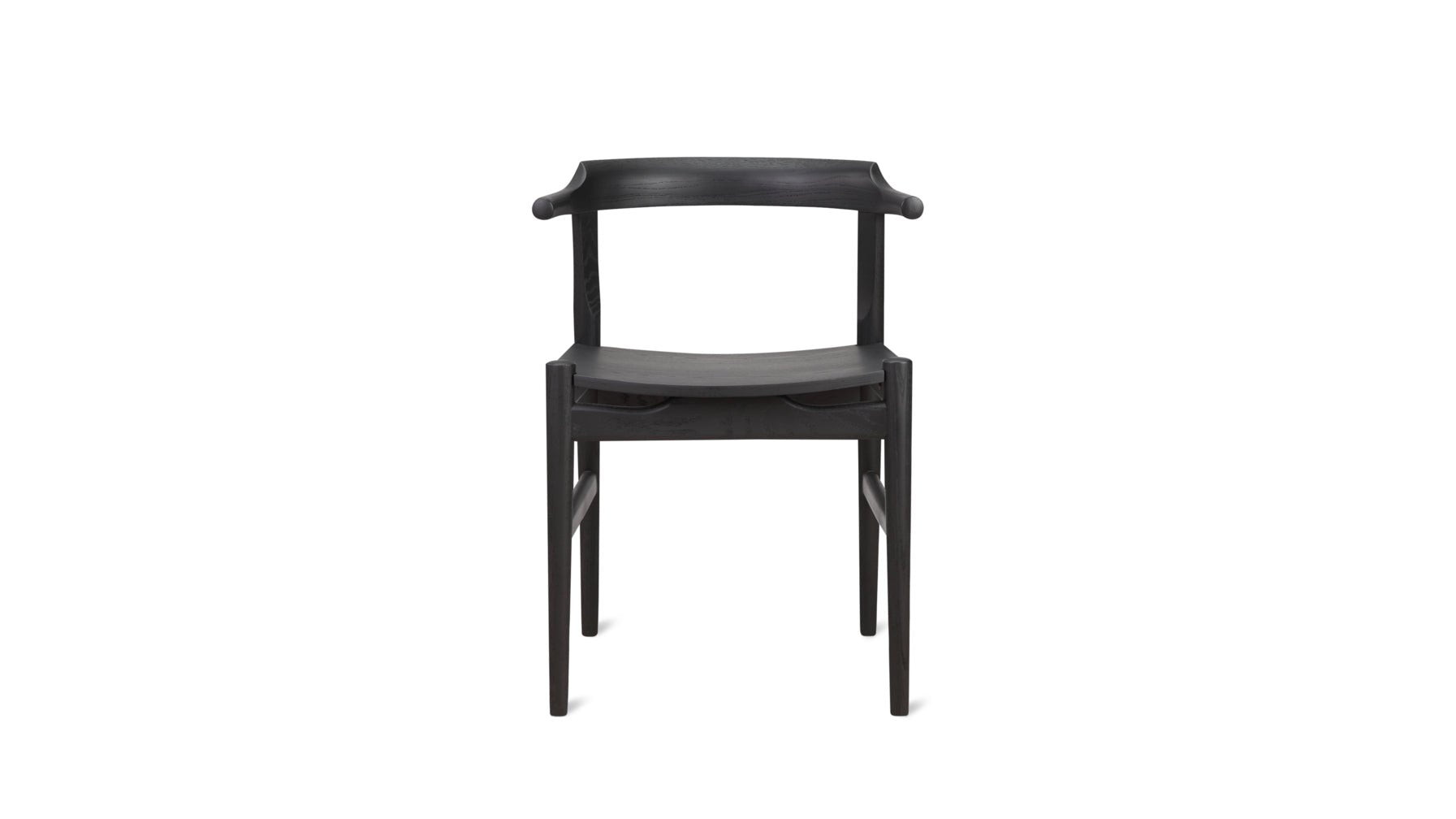 Tuck In Dining Chair, Wood Seat, Black Ash - Image 1