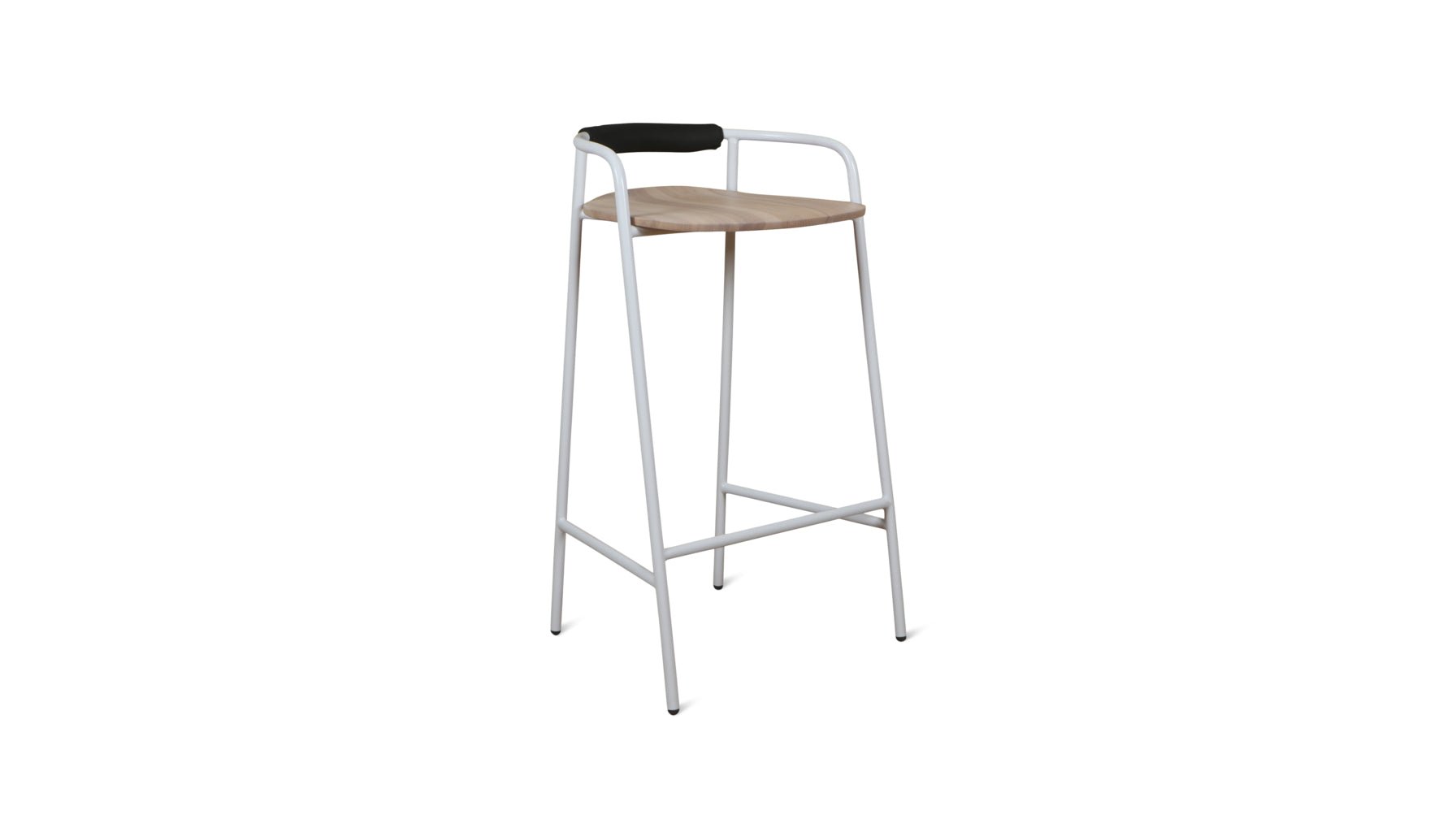 Slow Mornings Stool, Bar, Natural/White Metal_image