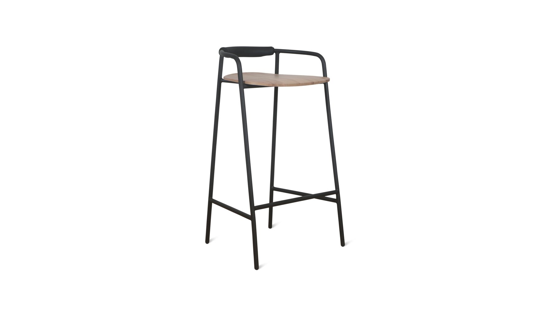 Slow Mornings Stool, Bar, Natural/Black Metal - Image 1