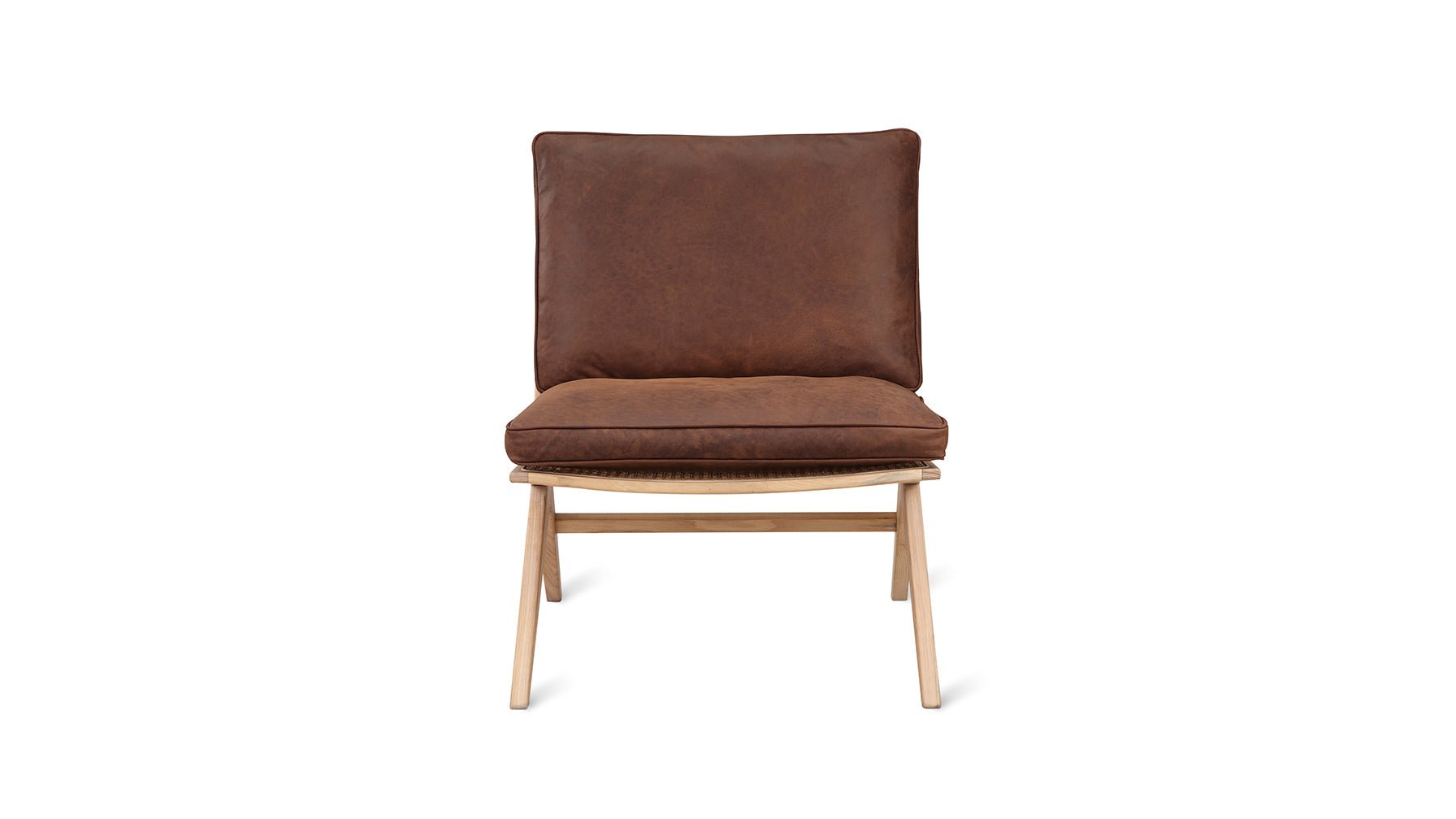 Endless Summer Lounge Chair with Cushion, Ash/Cognac Leather_image