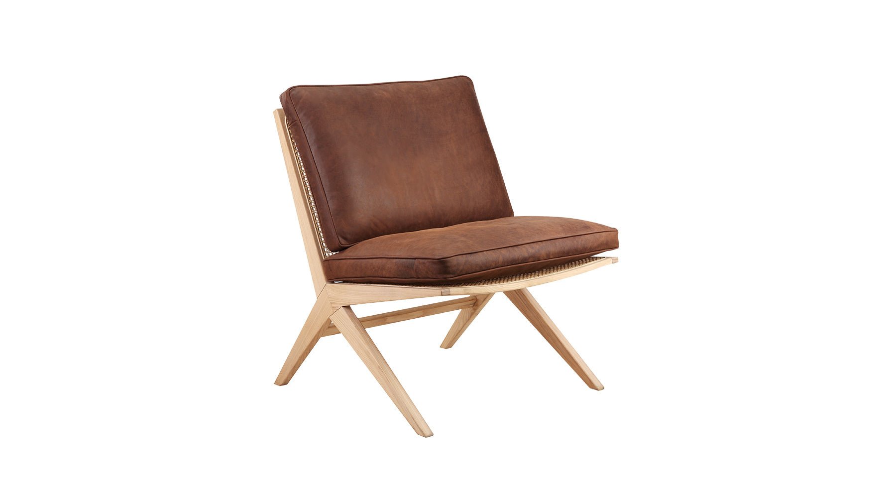 Endless Summer Lounge Chair with Cushion, Ash/Cognac Leather - Image 8