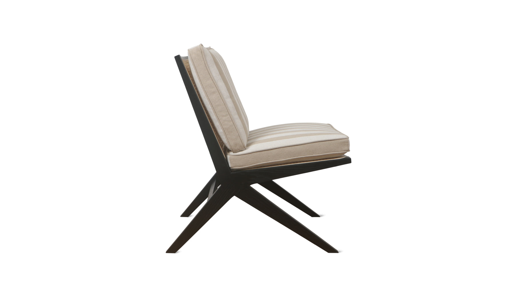 Endless Summer Lounge Chair with Cushion Black Ash Striped Fabric