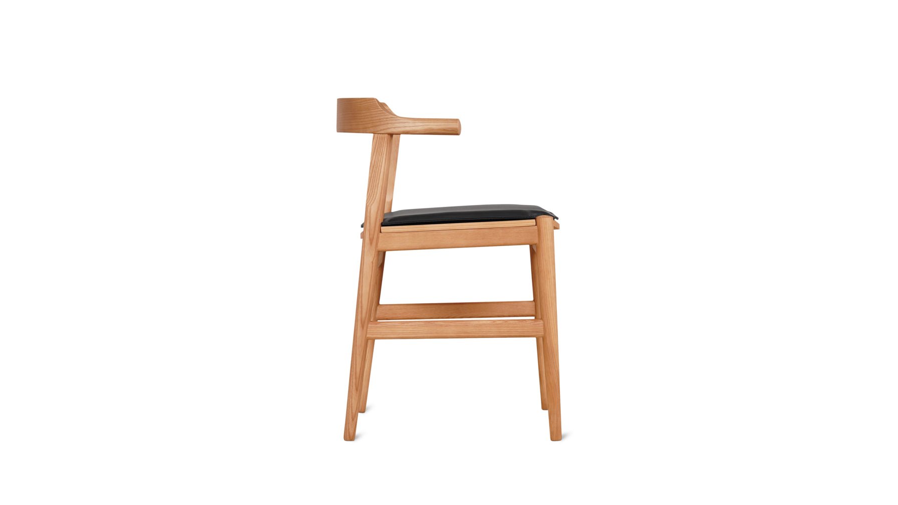 Tuck In Dining Chair with Black Cushion, Stained Oak - Image 8