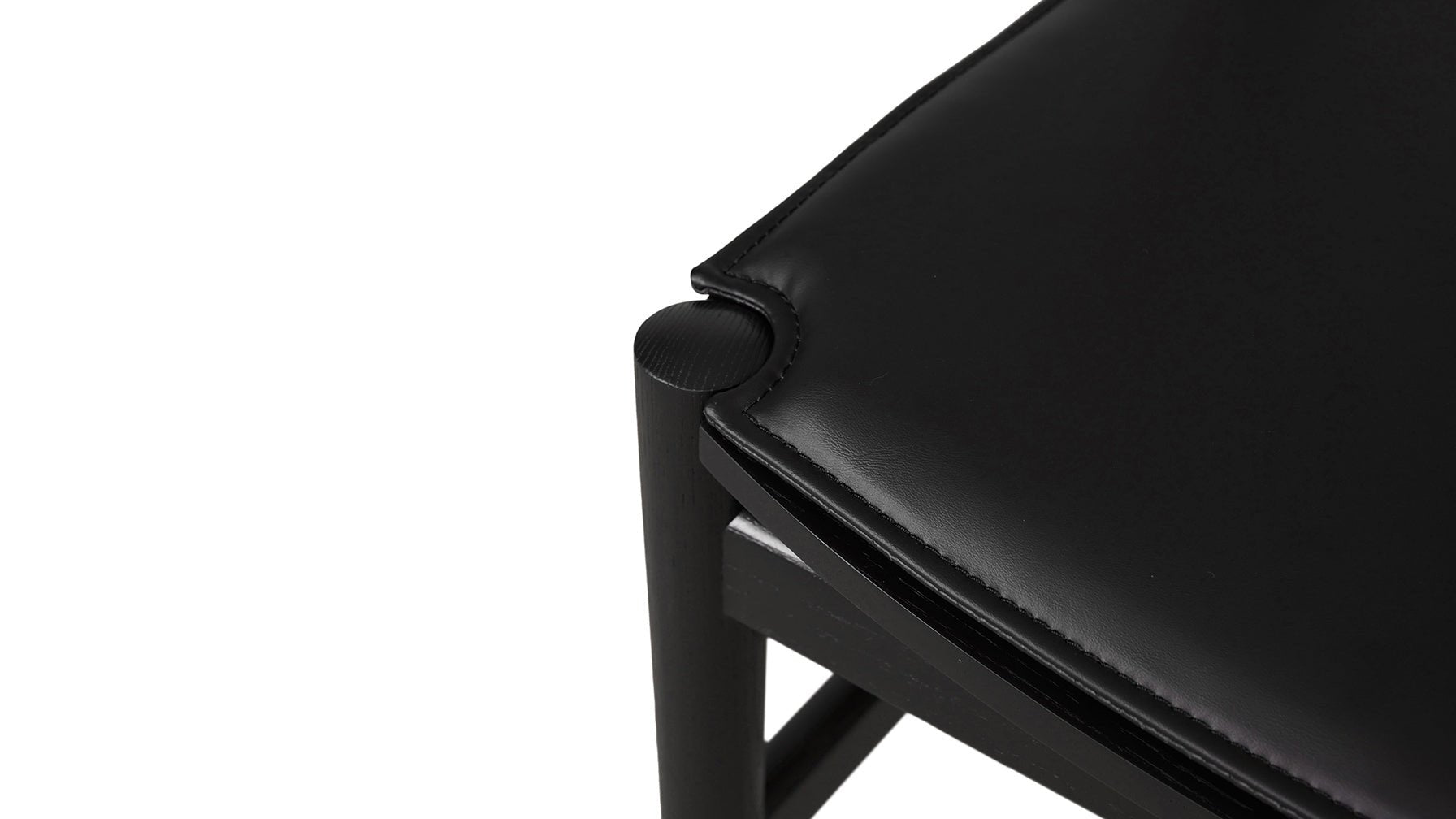 Tuck In Dining Chair with Black Cushion, Black Ash - Image 6