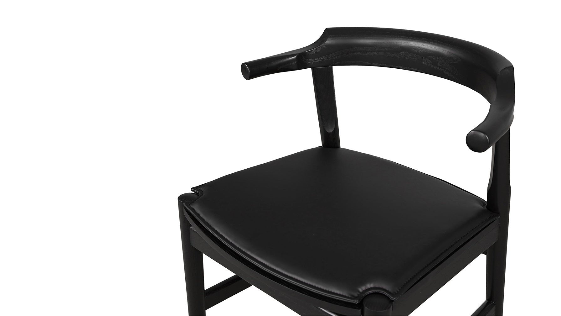 Tuck In Dining Chair with Black Cushion, Black Ash - Image 5