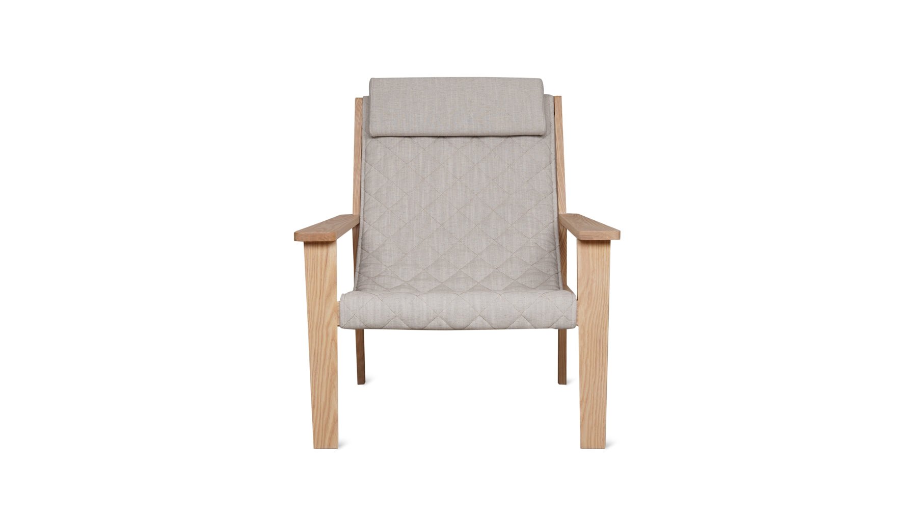 Sweet Life Sling Lounge Chair With Headrest, Natural Ash_image