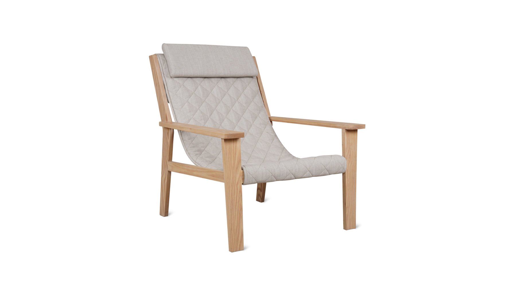 Sweet Life Sling Lounge Chair With Headrest, Natural Ash_image