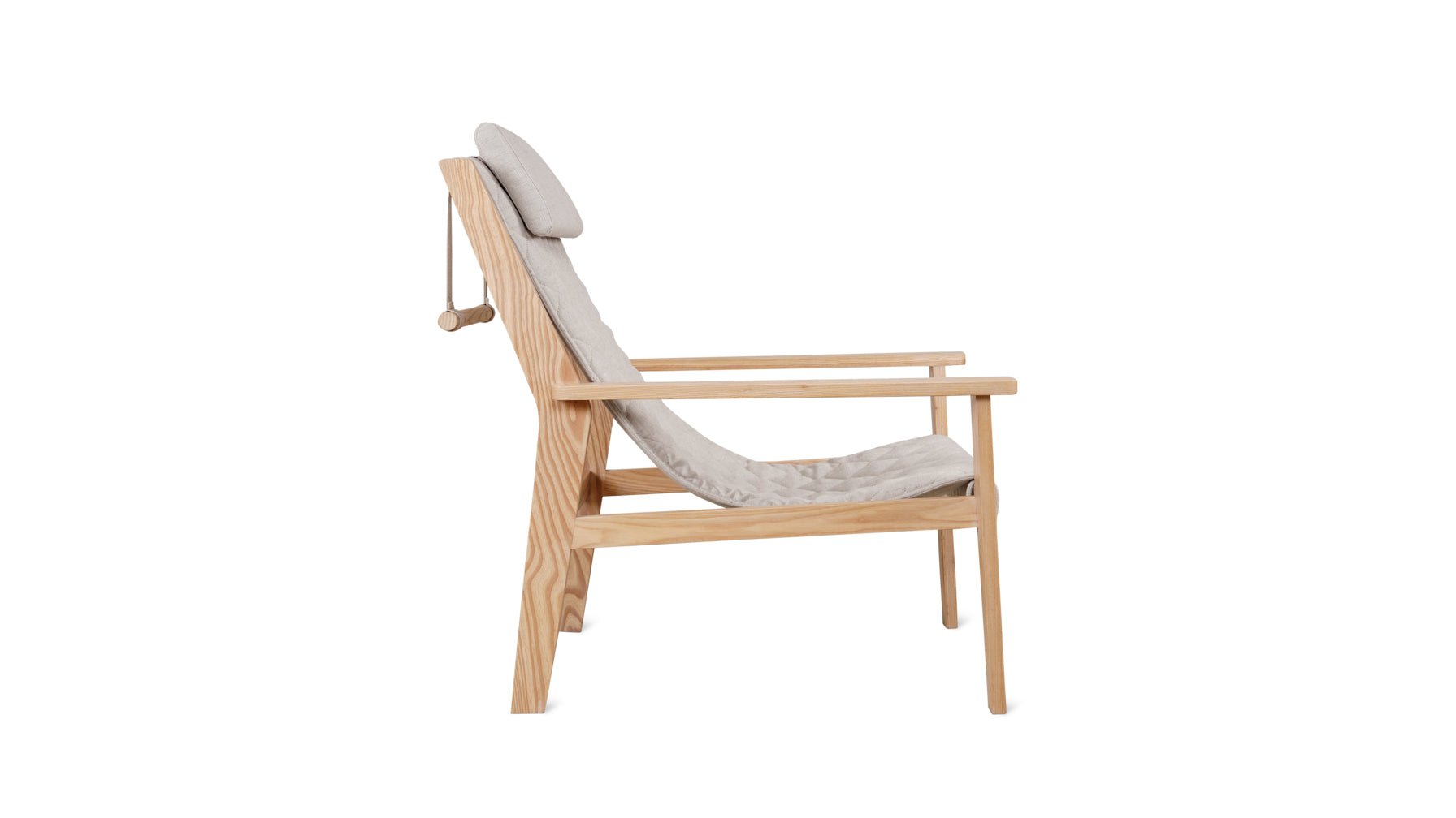 Sweet Life Sling Lounge Chair With Headrest, Natural Ash - Image 12