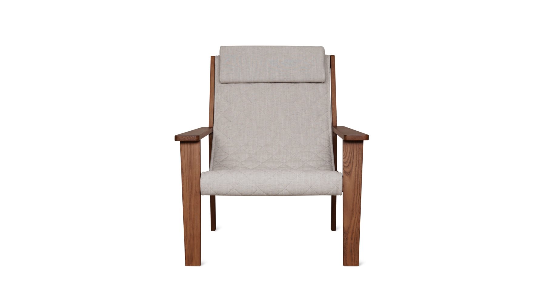 Sweet Life Sling Lounge Chair With Headrest, Natural Walnut_image