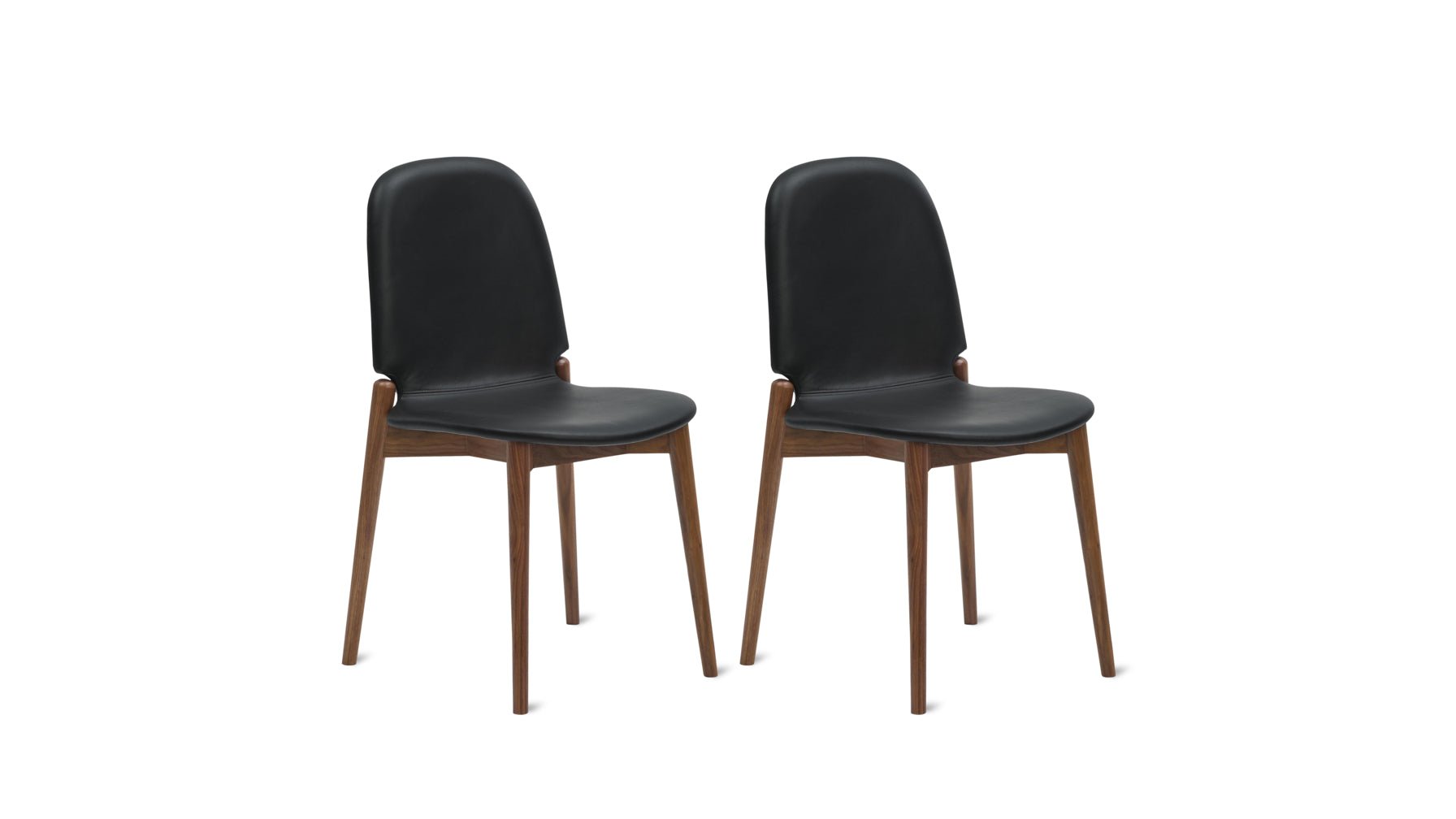 Dine In Dining Chair (Set of Two), Walnut/Black Leather - Image 9