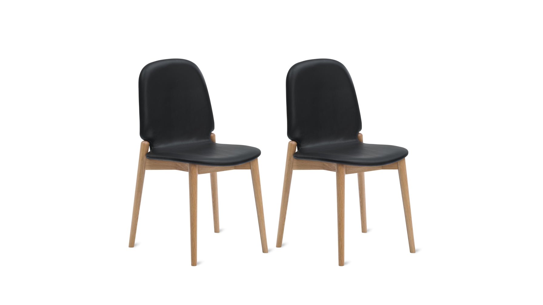 Dine In Dining Chair (Set of Two), Oak/Black Leather - Image 10