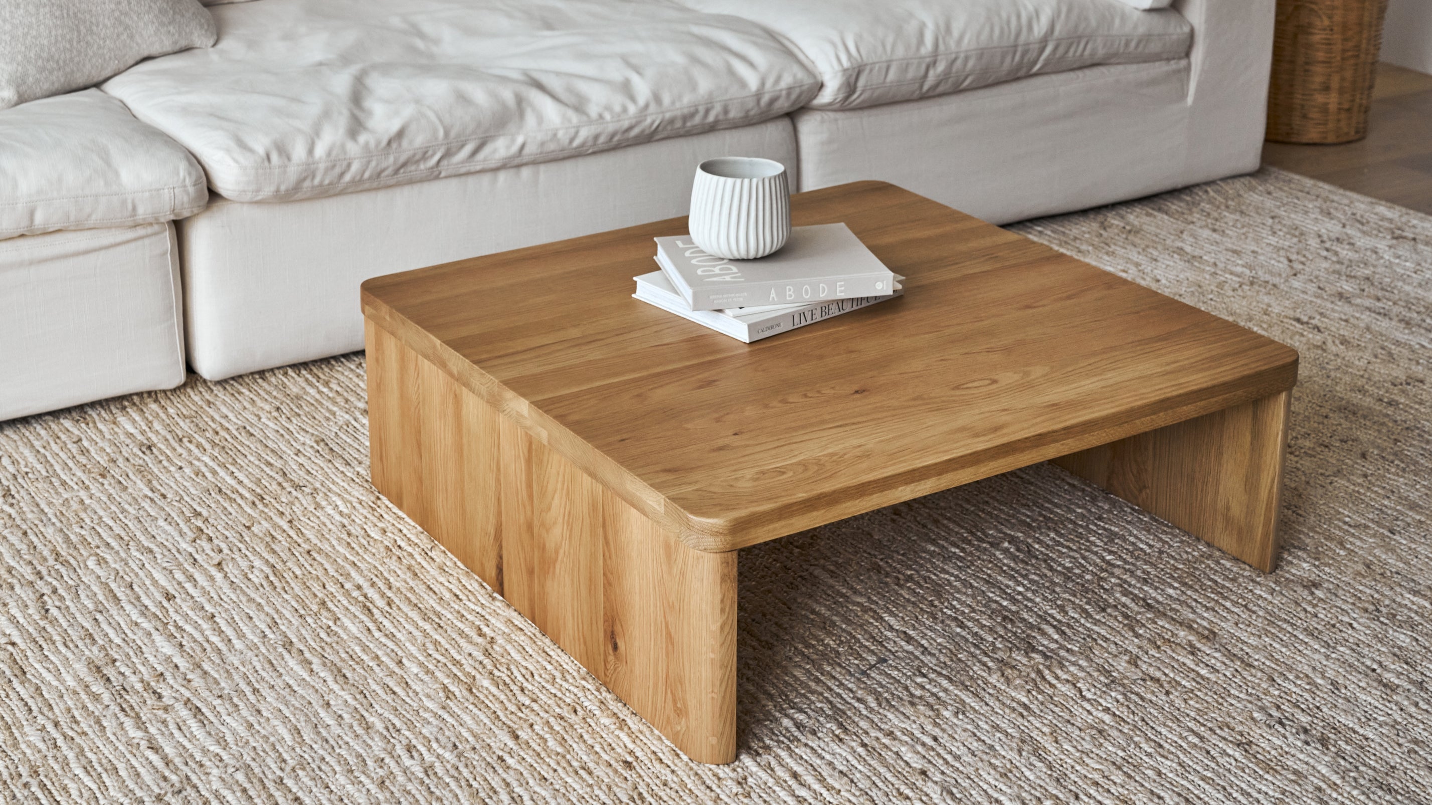 Solid oak on sale coffee table