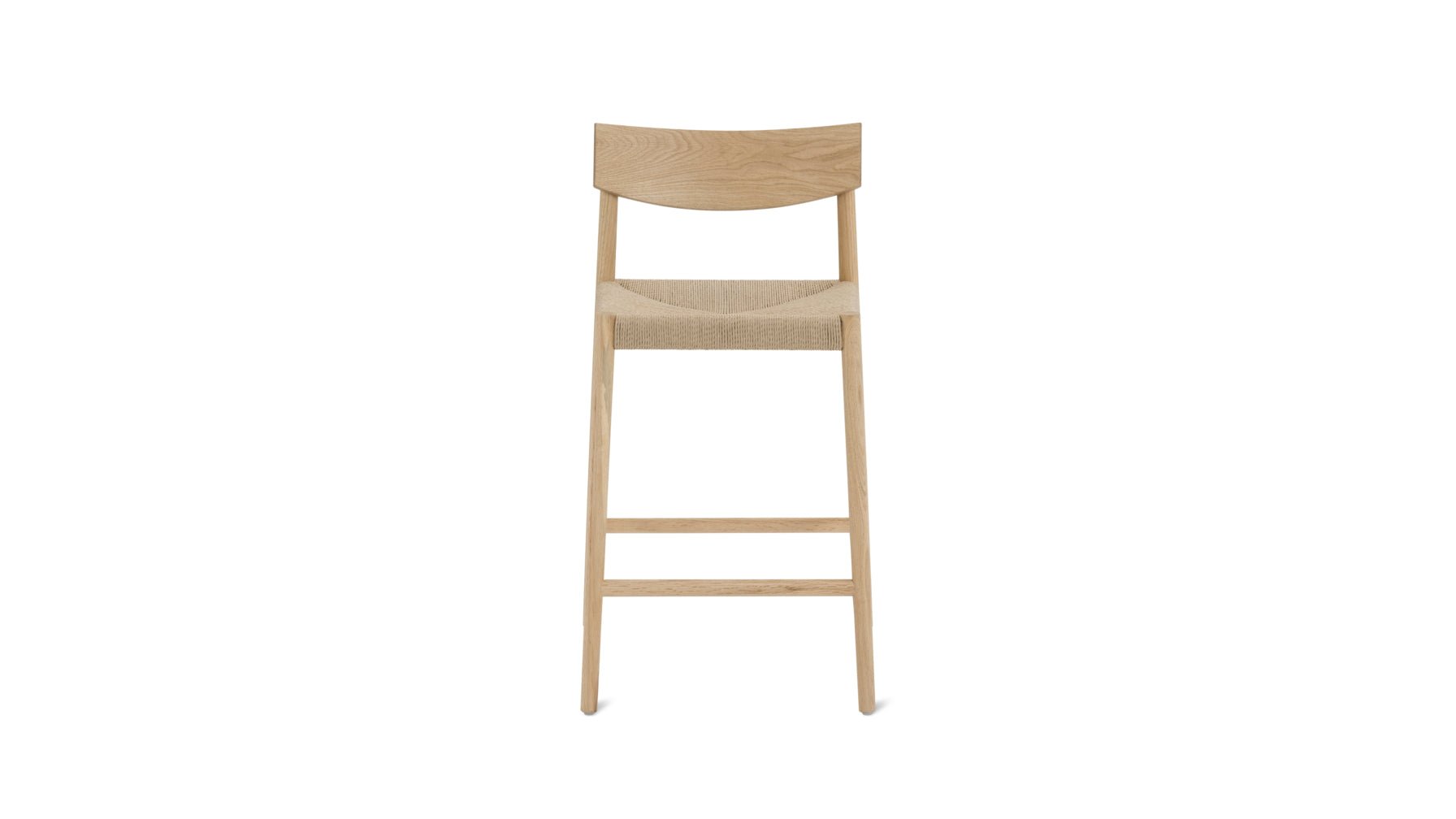 Dinner Guest Counter Stool, White Oak/ Natural Papercord Seat - Image 11