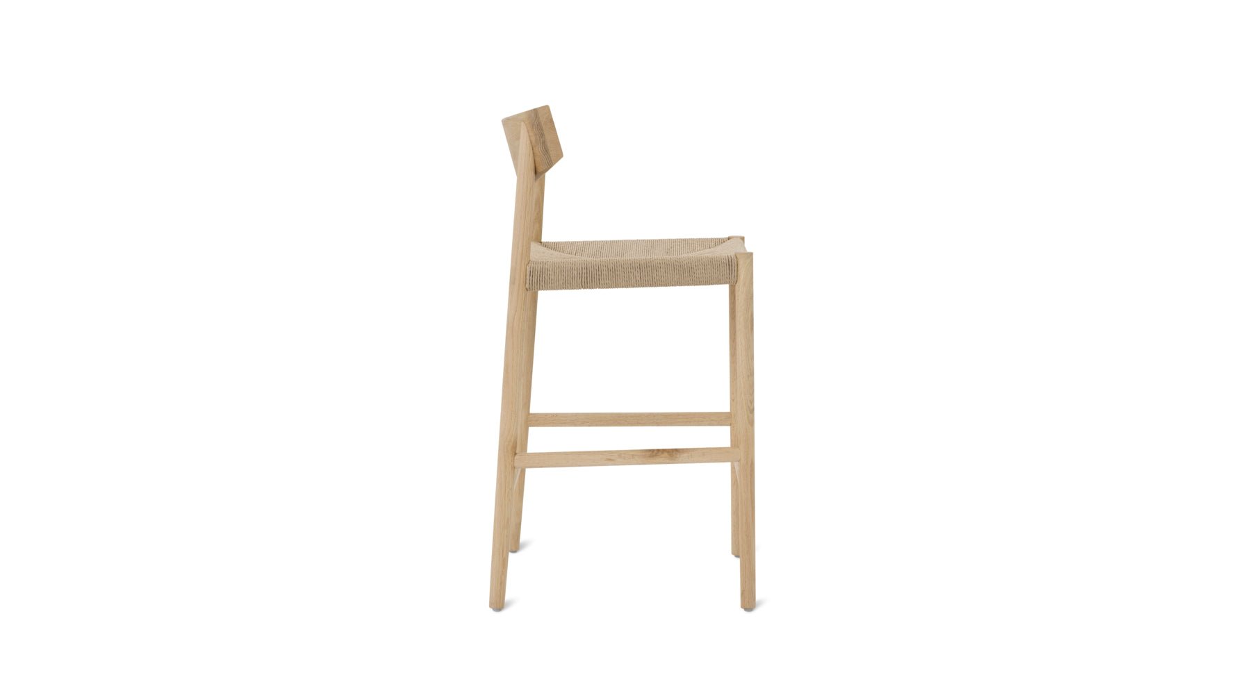 Dinner Guest Counter Stool, White Oak/ Natural Papercord Seat - Image 11