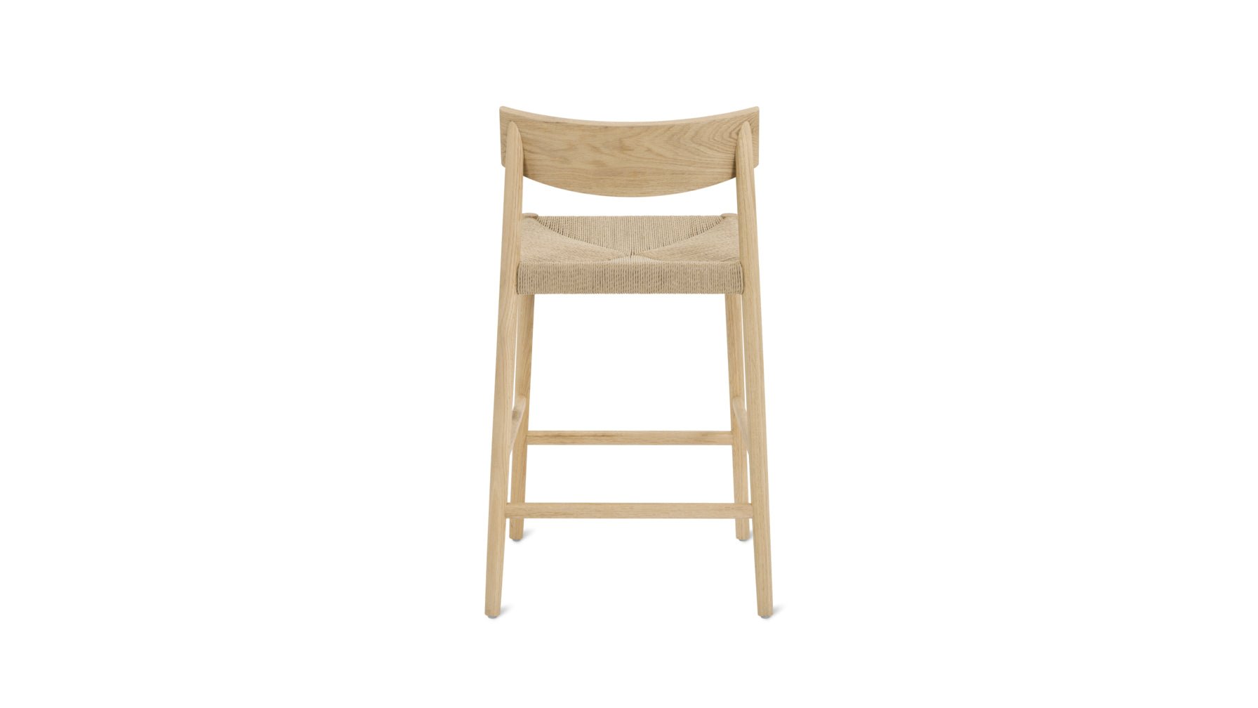 Dinner Guest Counter Stool, White Oak/ Natural Papercord Seat - Image 11