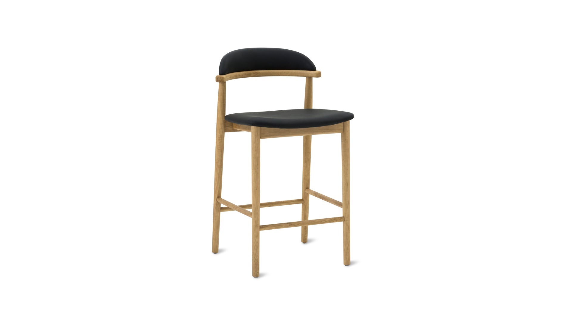 Count On Me Counter Stool, Oak, Black Seat_image