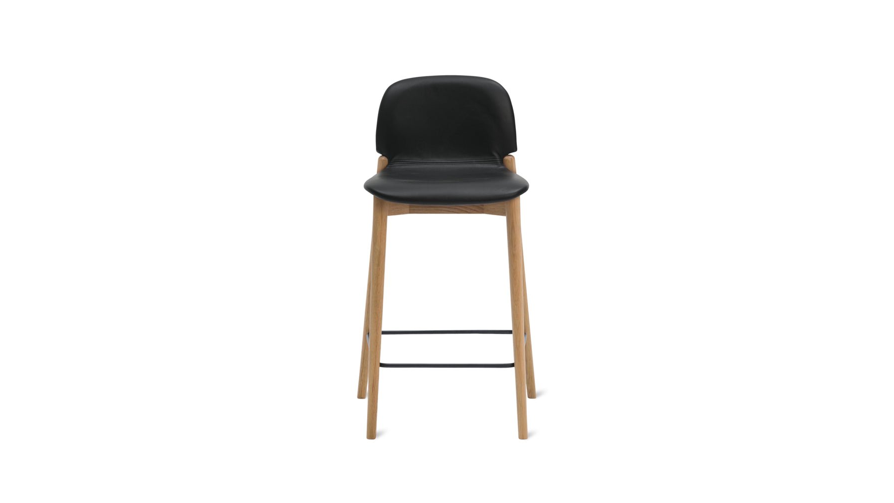 Dine In Stool, Counter, Oak/Black Leather_image