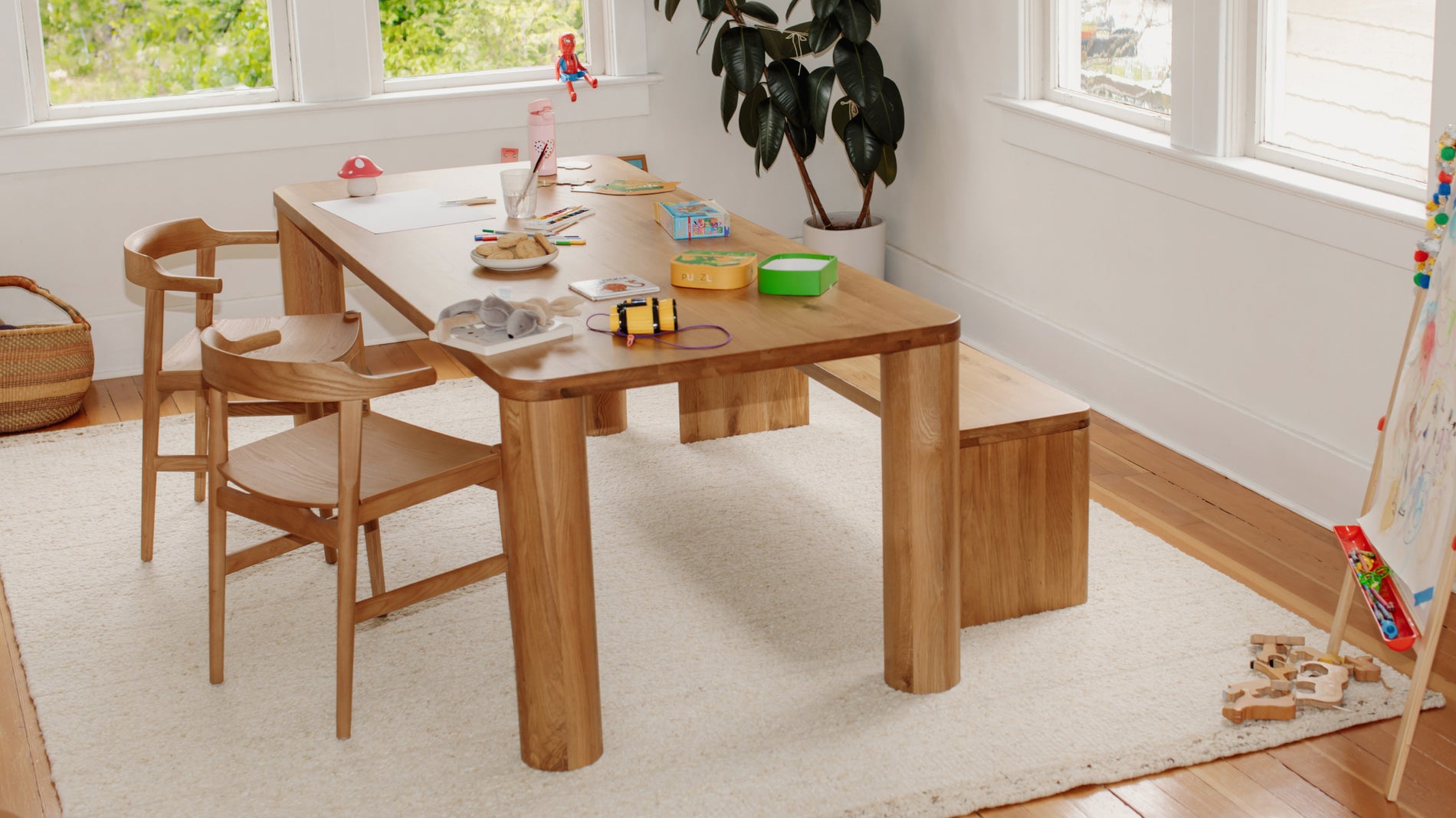 Field Dining Table, Seats 6-8 People, White Oak_image