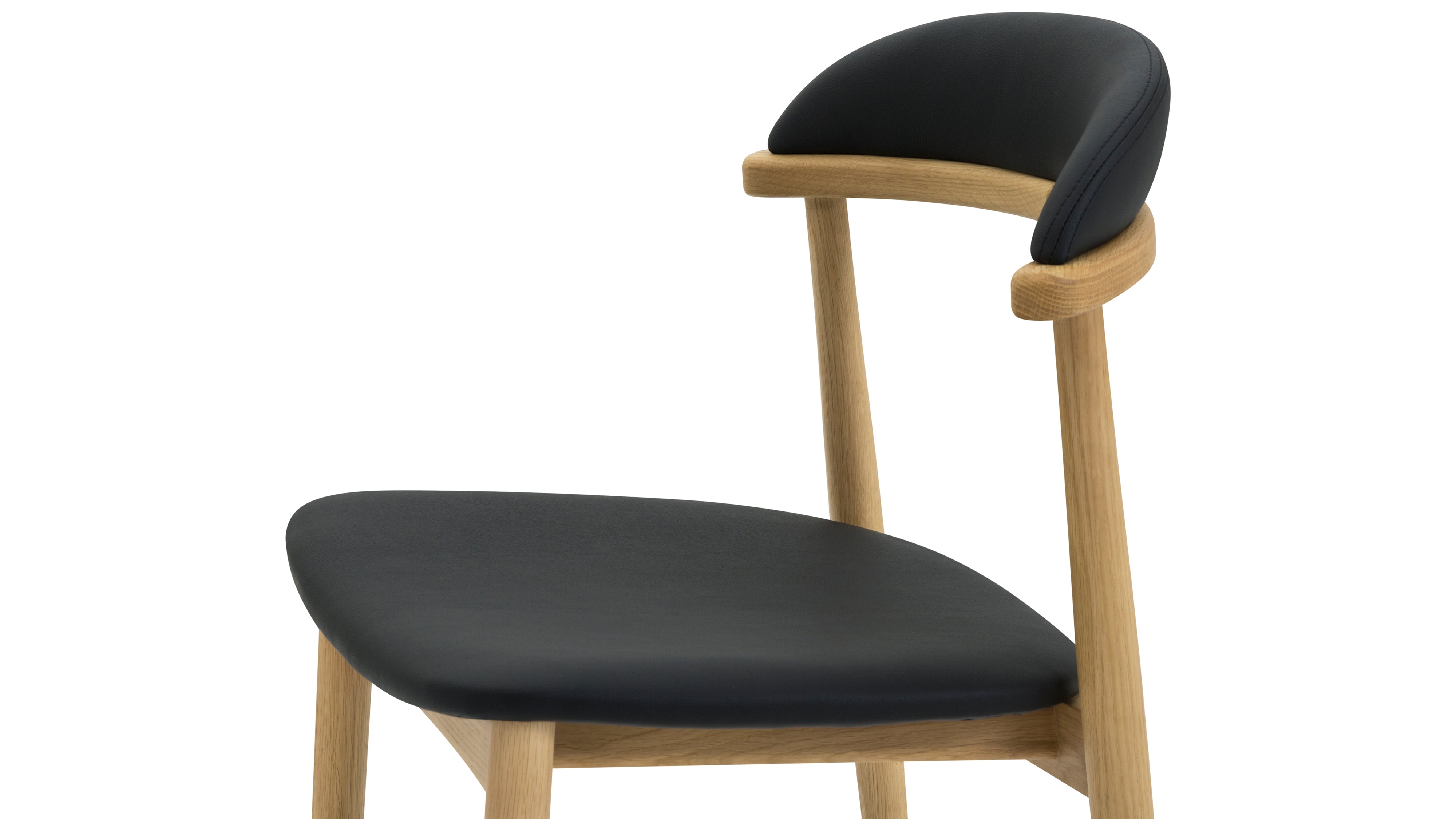 Count On Me Armless Dining Chair (Set of Two), Oak, Black Seat - Image 5