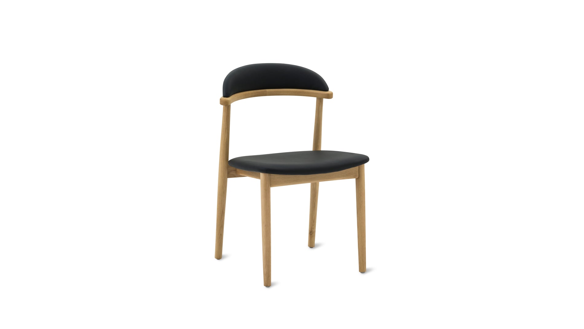 Count On Me Armless Dining Chair (Set of Two), Oak, Black Seat_image