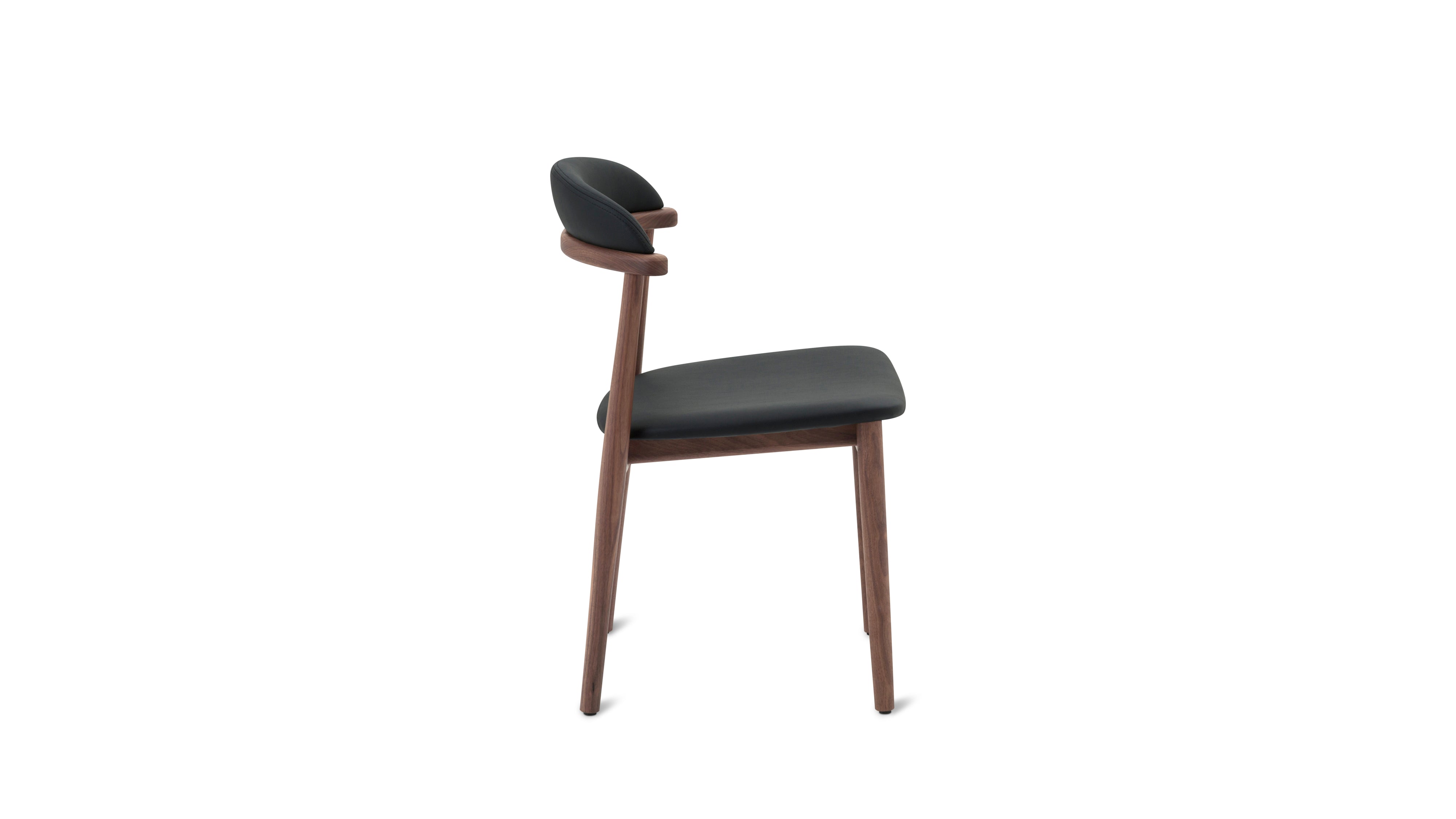 Count On Me Armless Dining Chair (Set of Two), Walnut, Black Seat - Image 9