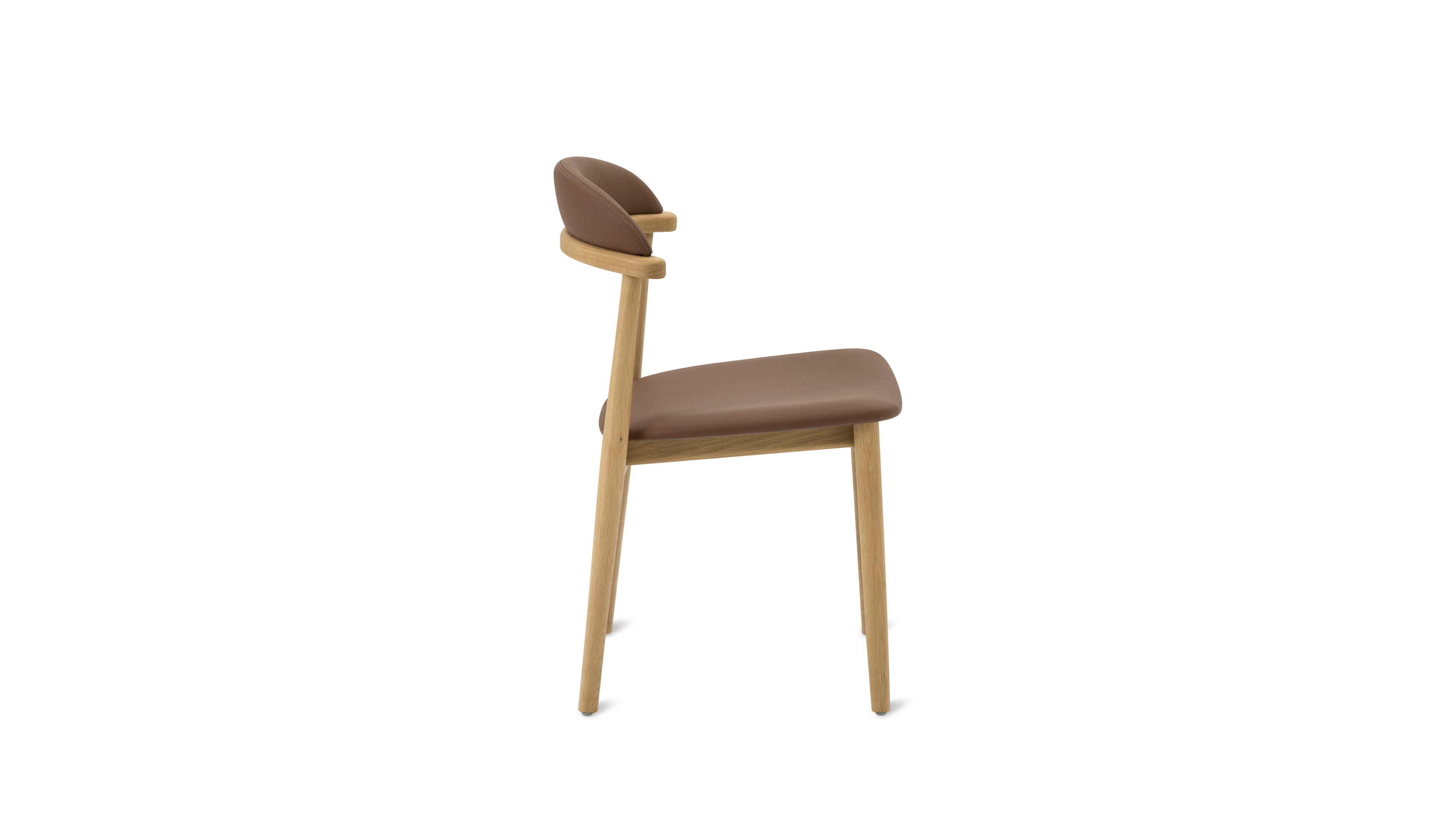 Count On Me Armless Dining Chair (Set of Two), Oak, Brown Seat - Image 9