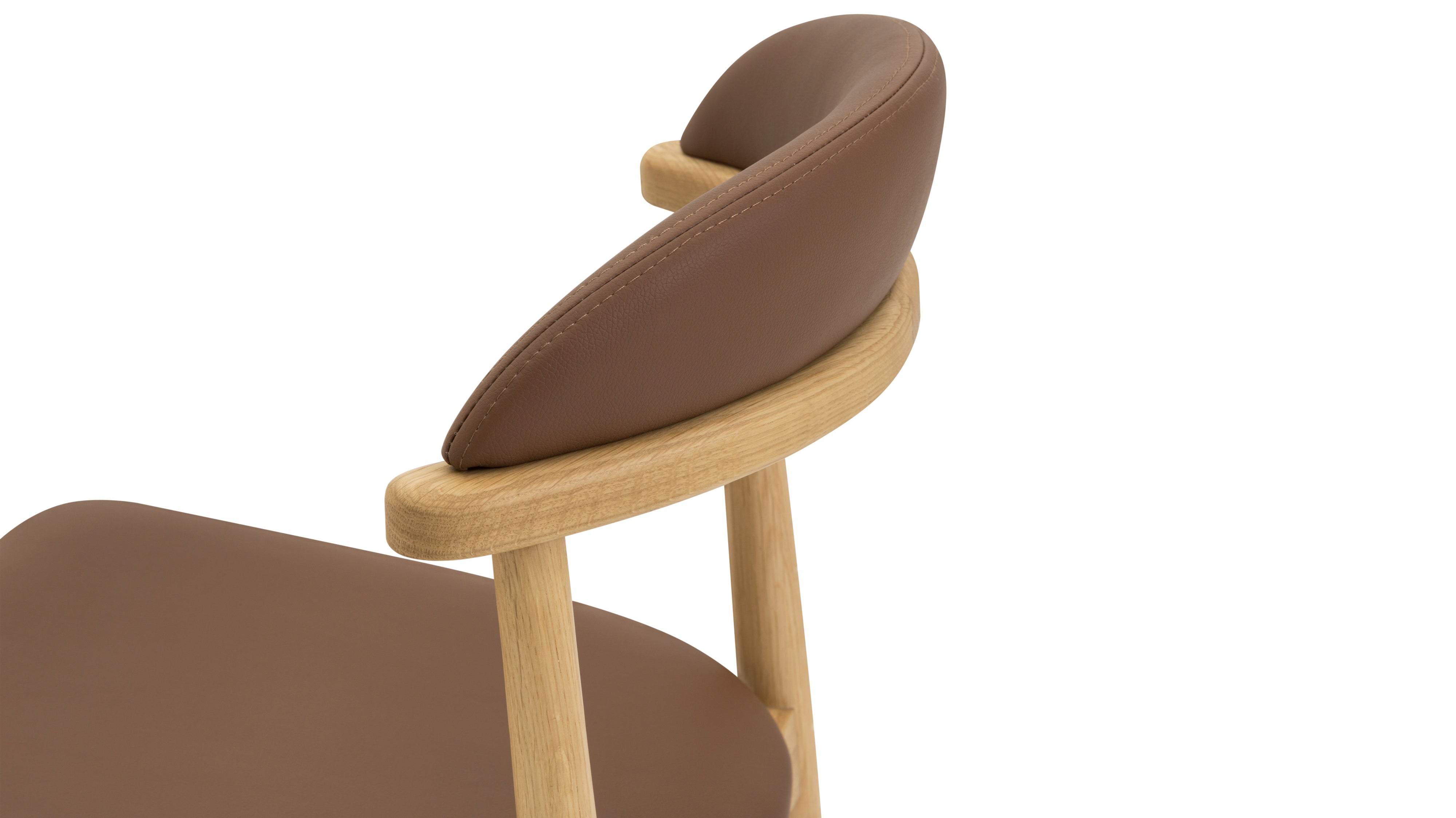 Count On Me Armless Dining Chair (Set of Two), Oak, Brown Seat - Image 7