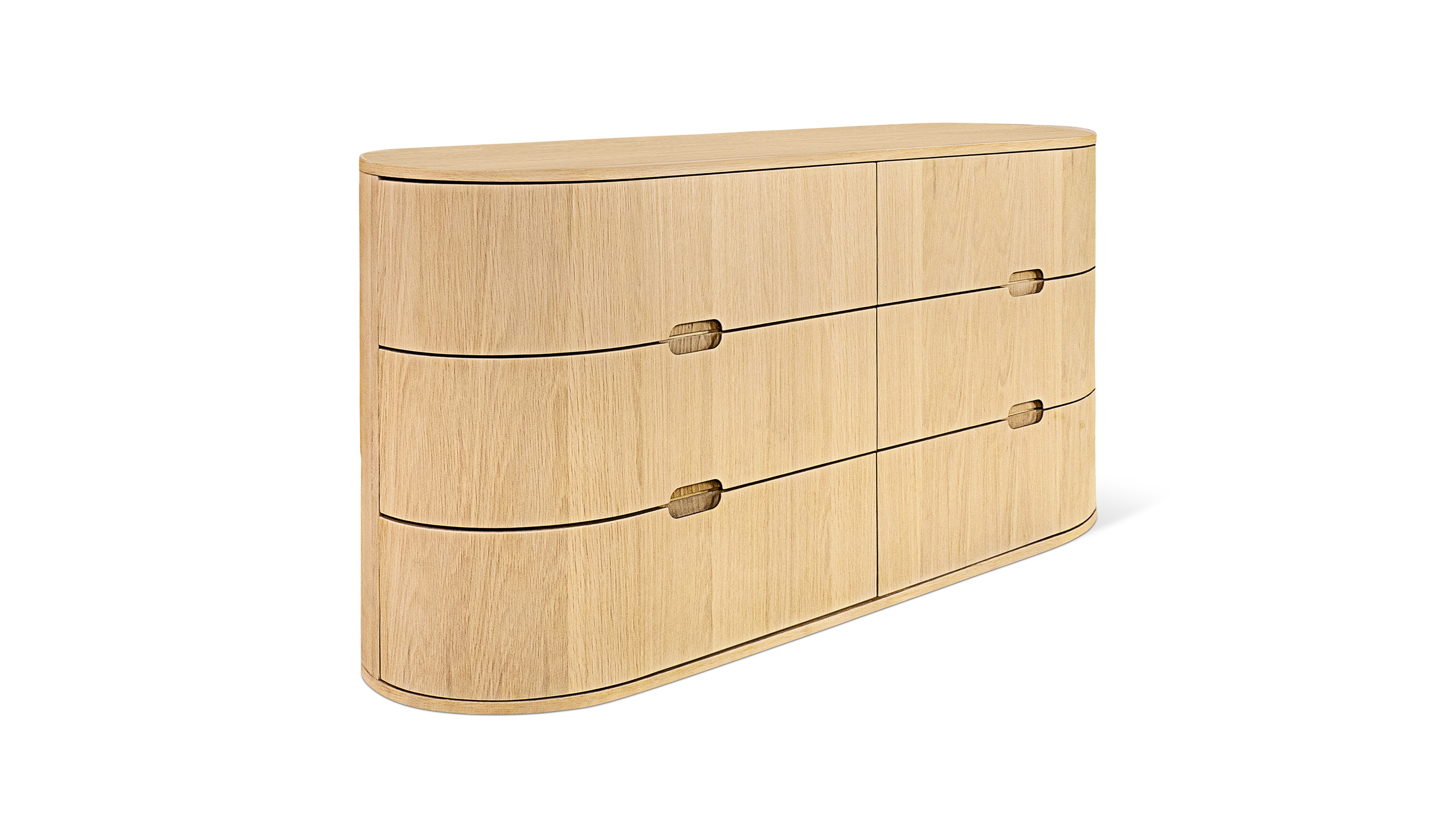 Go Round Dresser, 6 Drawer, White Limed Oak - Image 10