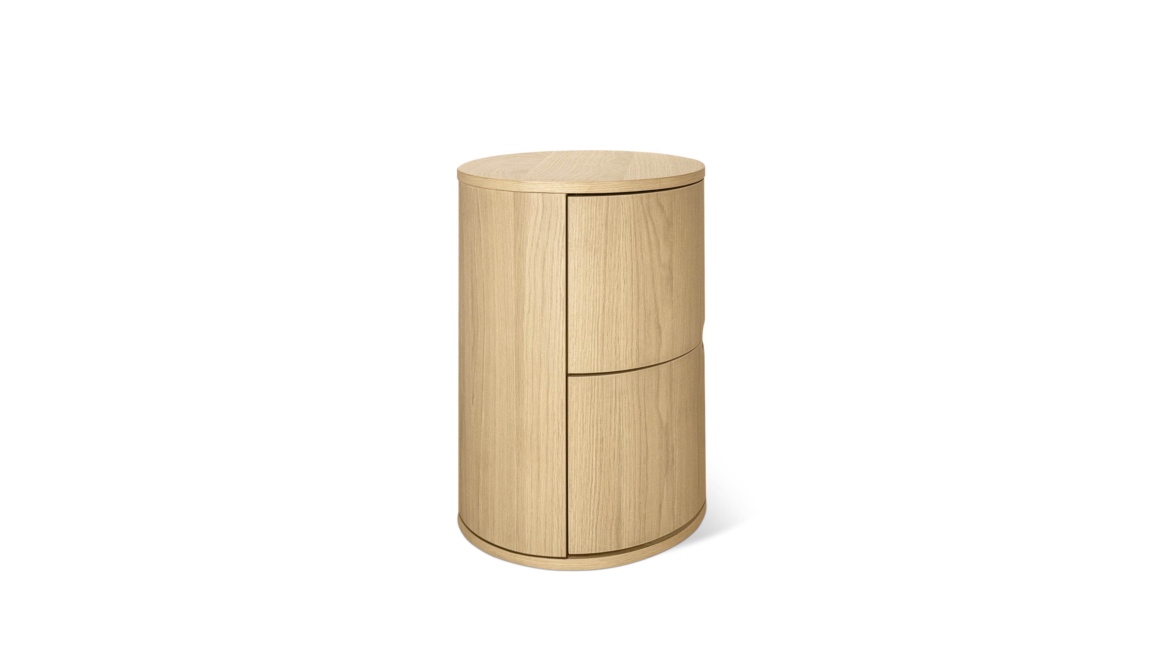 Go Round Nightstand, Tall, White Limed Oak - Image 10