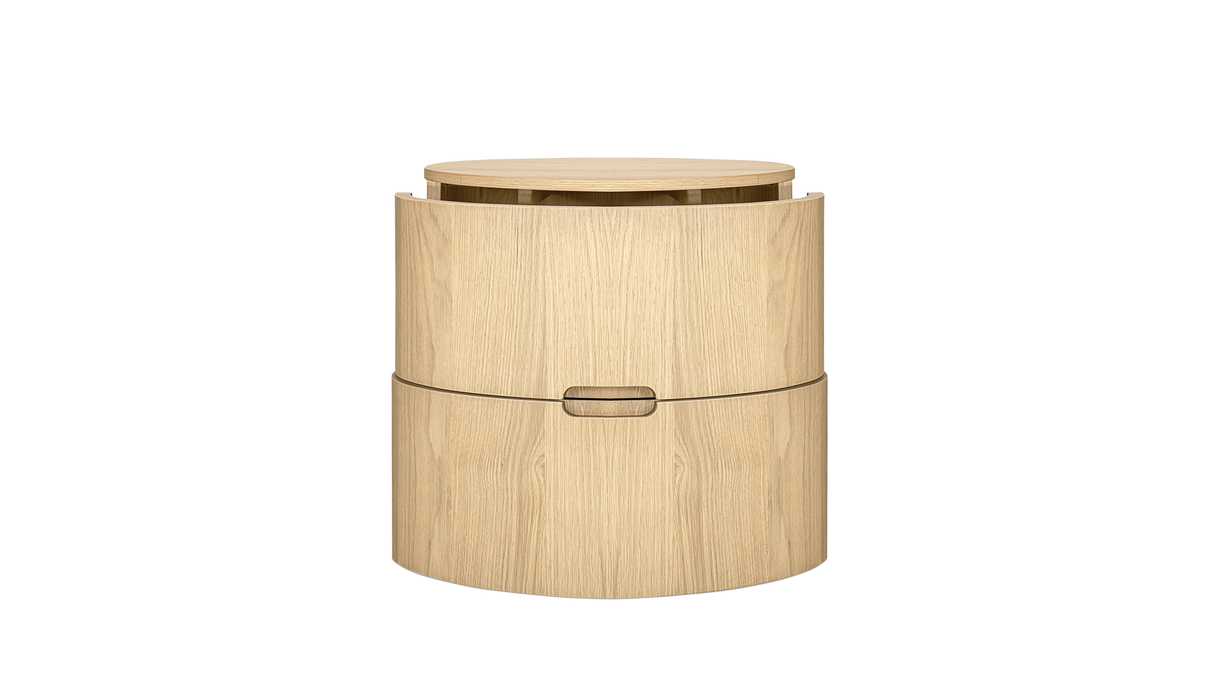 Go Round Nightstand, Tall, White Limed Oak - Image 7