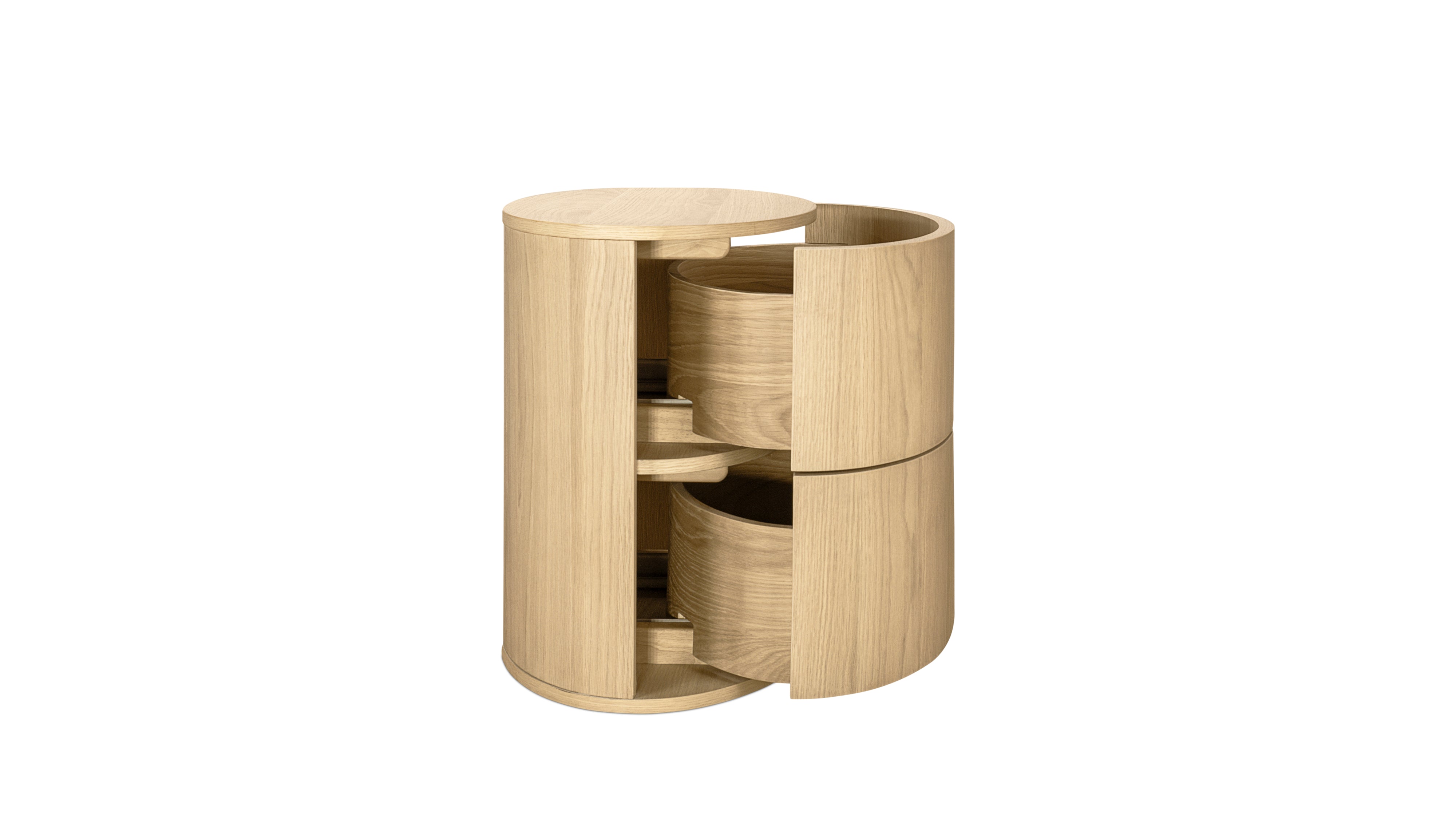 Go Round Nightstand, Tall, White Limed Oak - Image 8