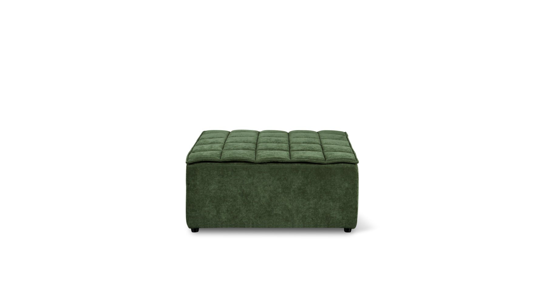 Quilt Ottoman, Moss - Image 1