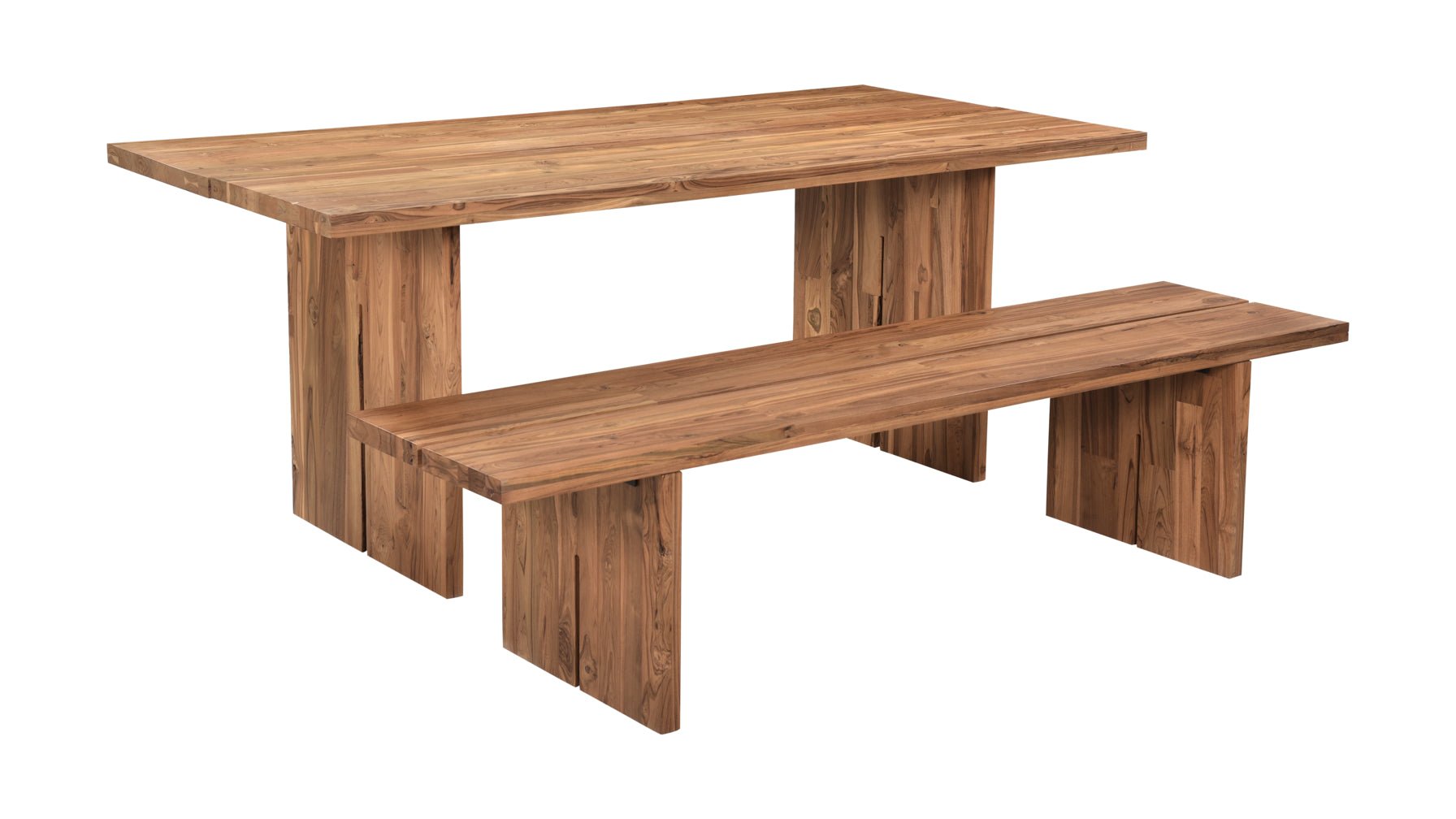 Plane Outdoor Teak Bench For 4 - Image 4