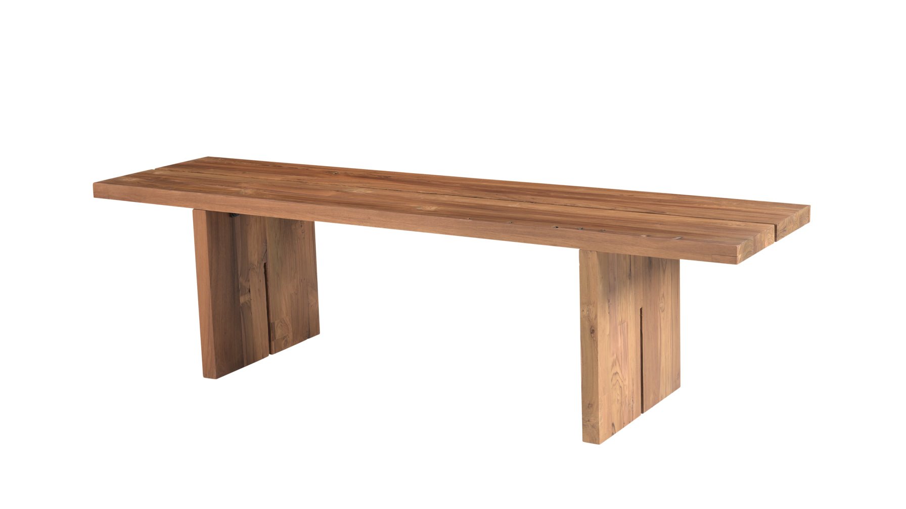 Plane Outdoor Teak Bench For 3 - Image 4