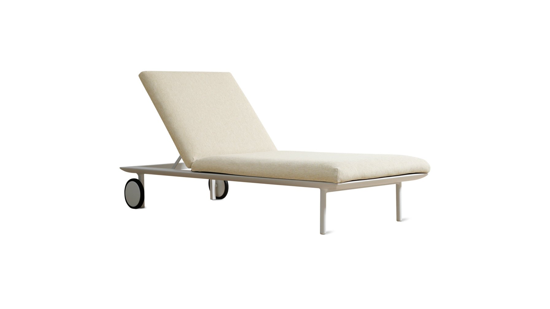 Laidback Outdoor Lounger, Aluminum Sandy - Image 1