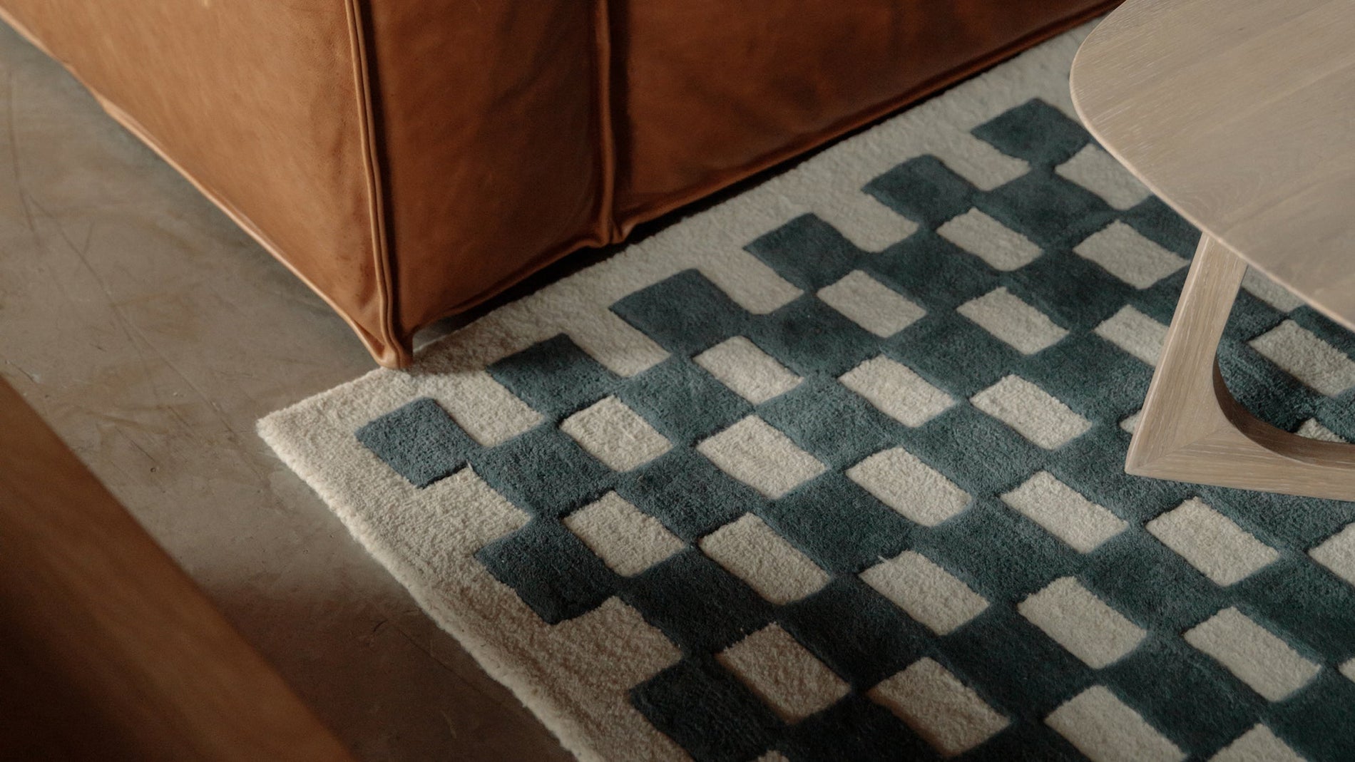 Checkers Rug x Scott Sueme, 5x7, Teal_image