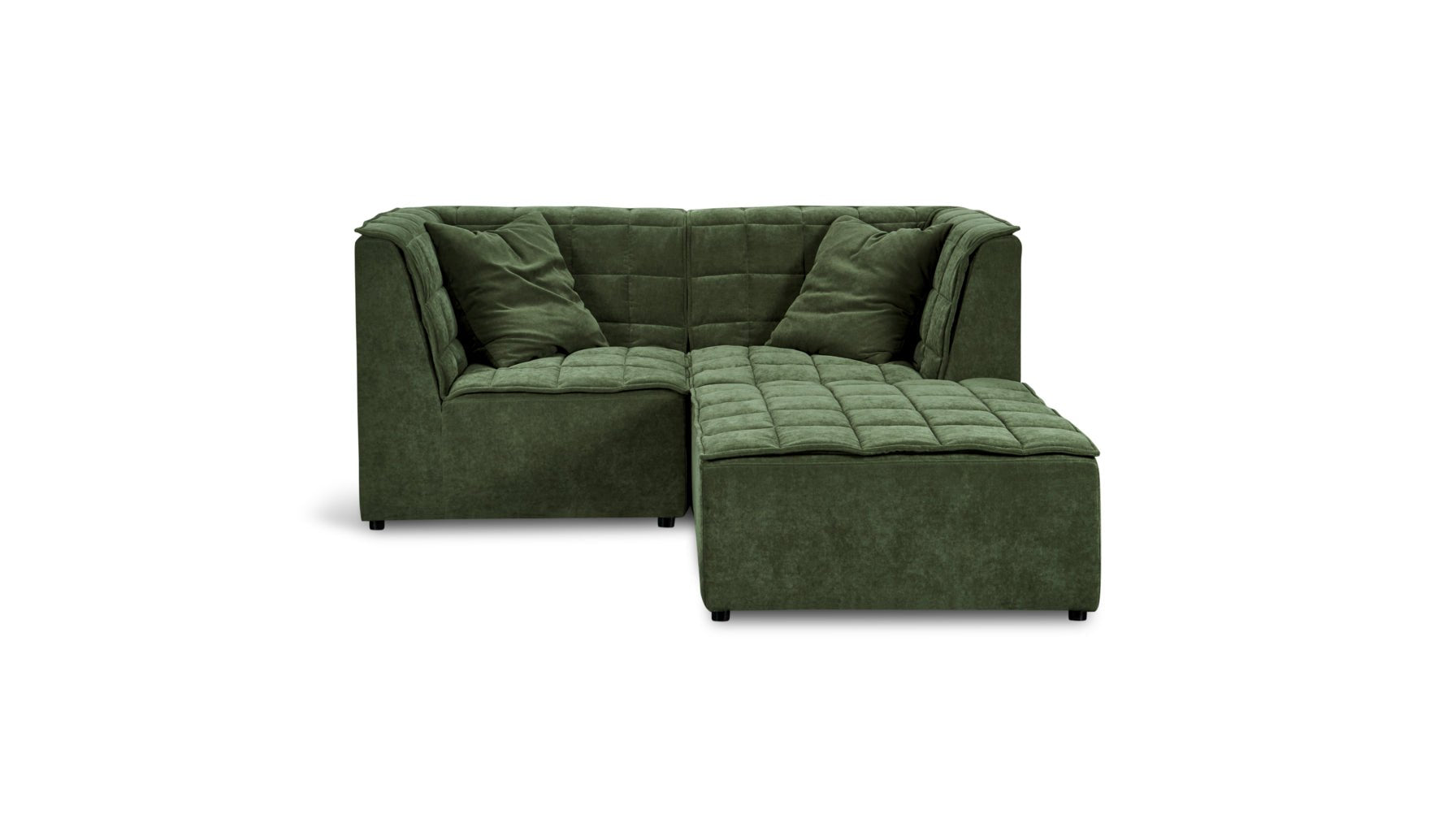 Quilt 3-Piece Modular Sectional, Moss - Image 1