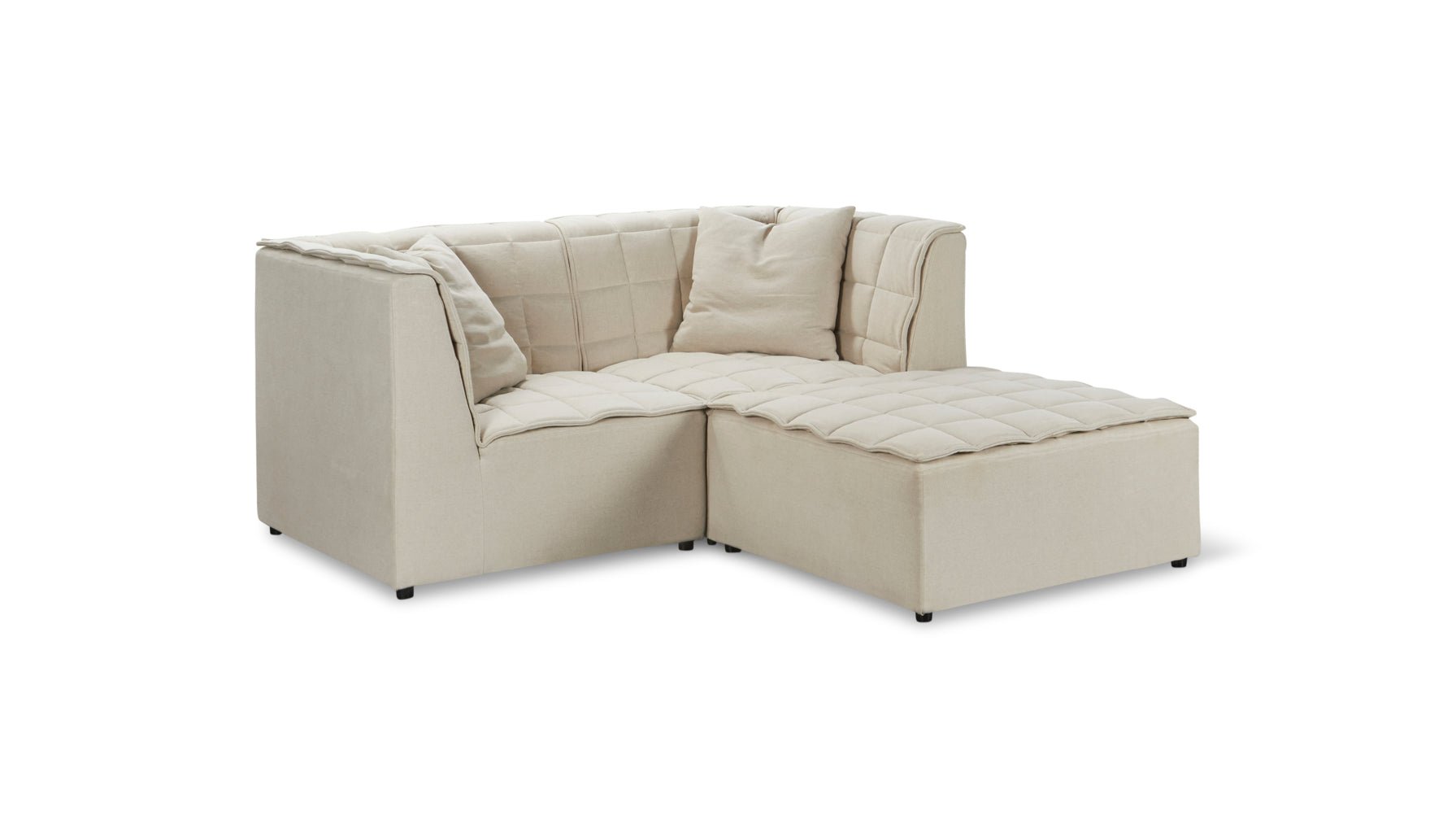 Quilt 3-Piece Modular Sectional, Fawn - Image 8