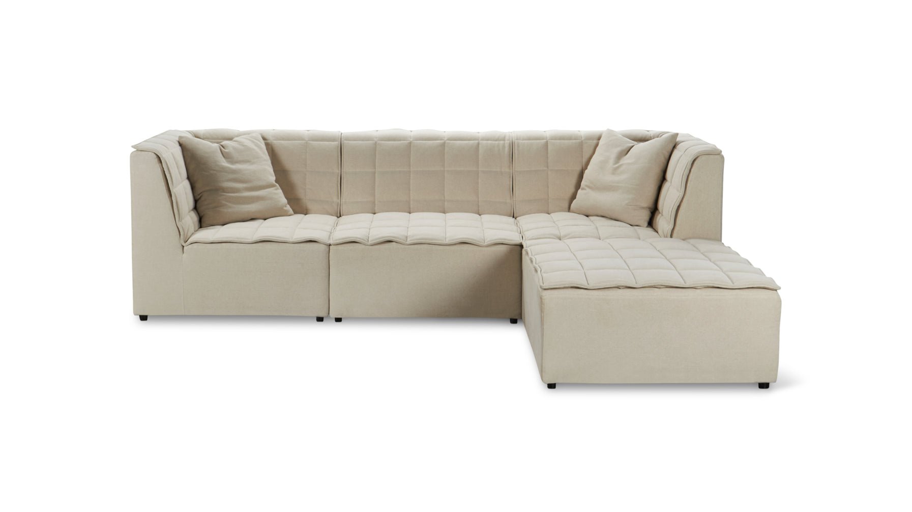 Quilt 4-Piece Modular Sectional, Fawn - Image 1