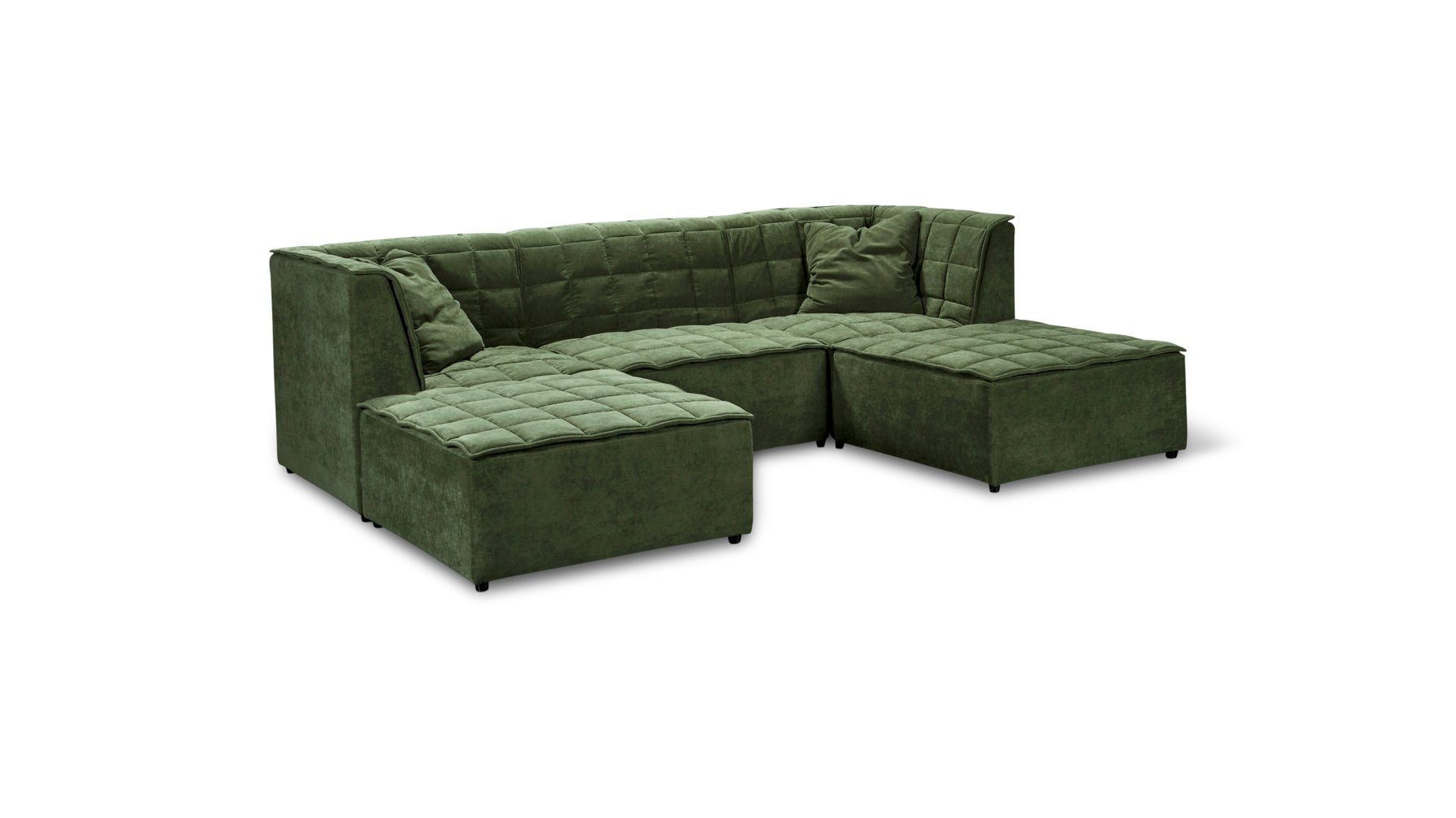 Quilt 5-Piece Modular U-Shaped Sectional, Moss_image