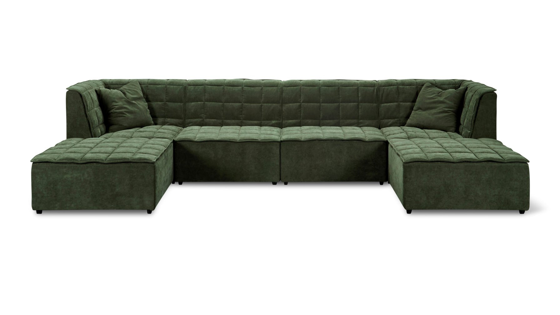 Quilt 6-Piece Modular U-Shaped Sectional, Moss_image