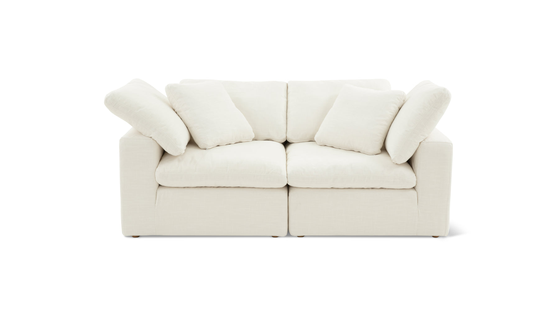 Movie Night 2 Piece Modular Sofa Large Cream Linen