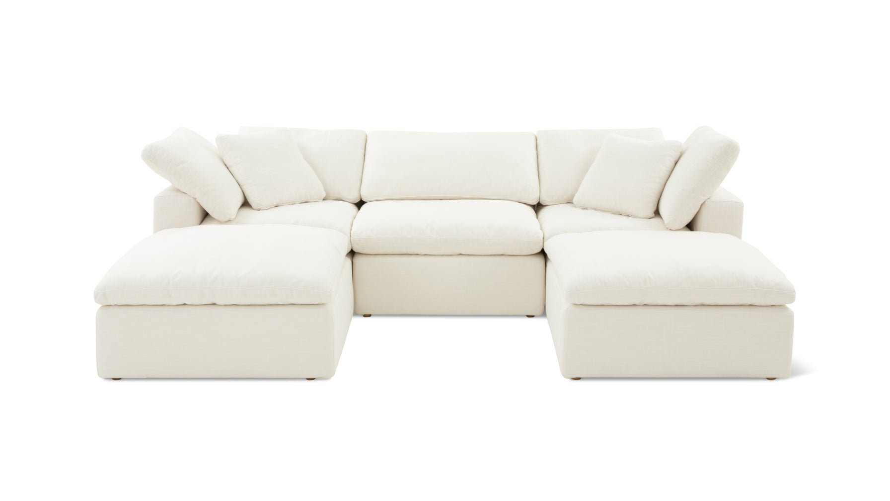 Movie Night™ 5-Piece Modular U-Shaped Sectional, Large, Cream Linen_image