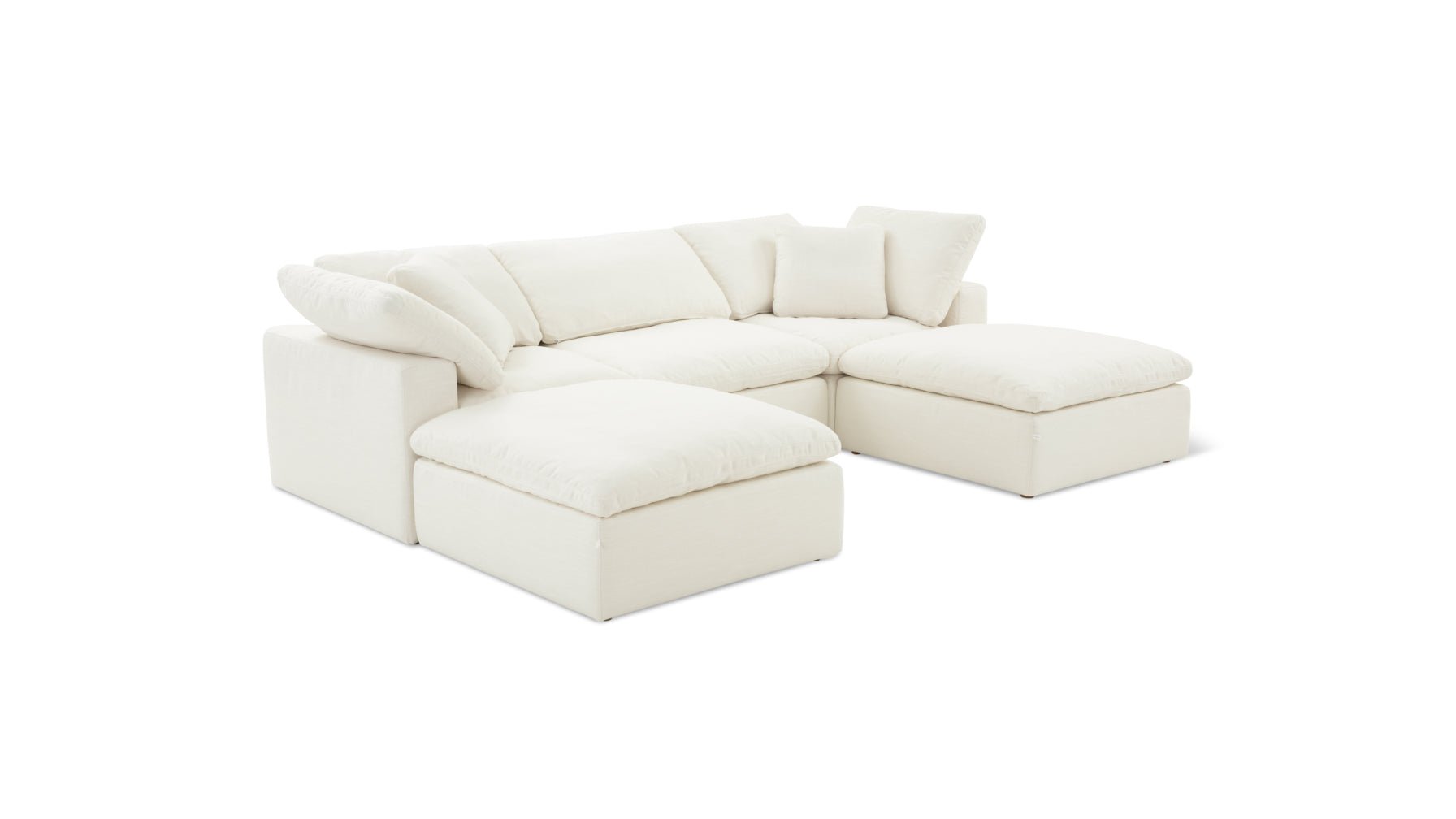 Movie Night™ 5-Piece Modular U-Shaped Sectional, Standard, Cream Linen - Image 11