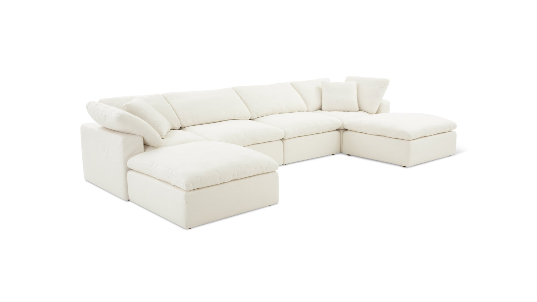 Movie Night™ 6-Piece Modular U-Shaped Sectional, Standard, Cream Linen - Image 11