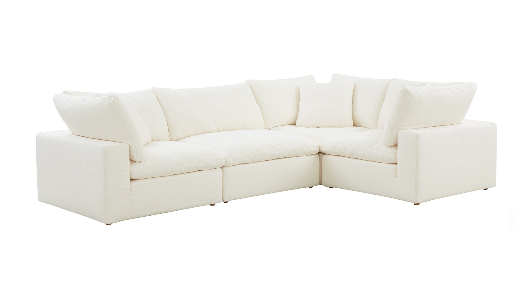 Movie Night™ 4-Piece Modular Sectional Closed, Large, Cream Linen - Image 10