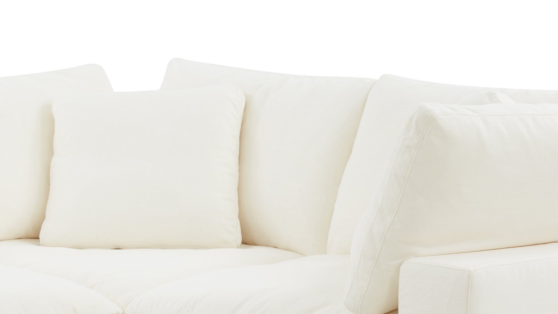 Movie Night™ 4-Piece Modular Sectional Closed, Large, Cream Linen - Image 9