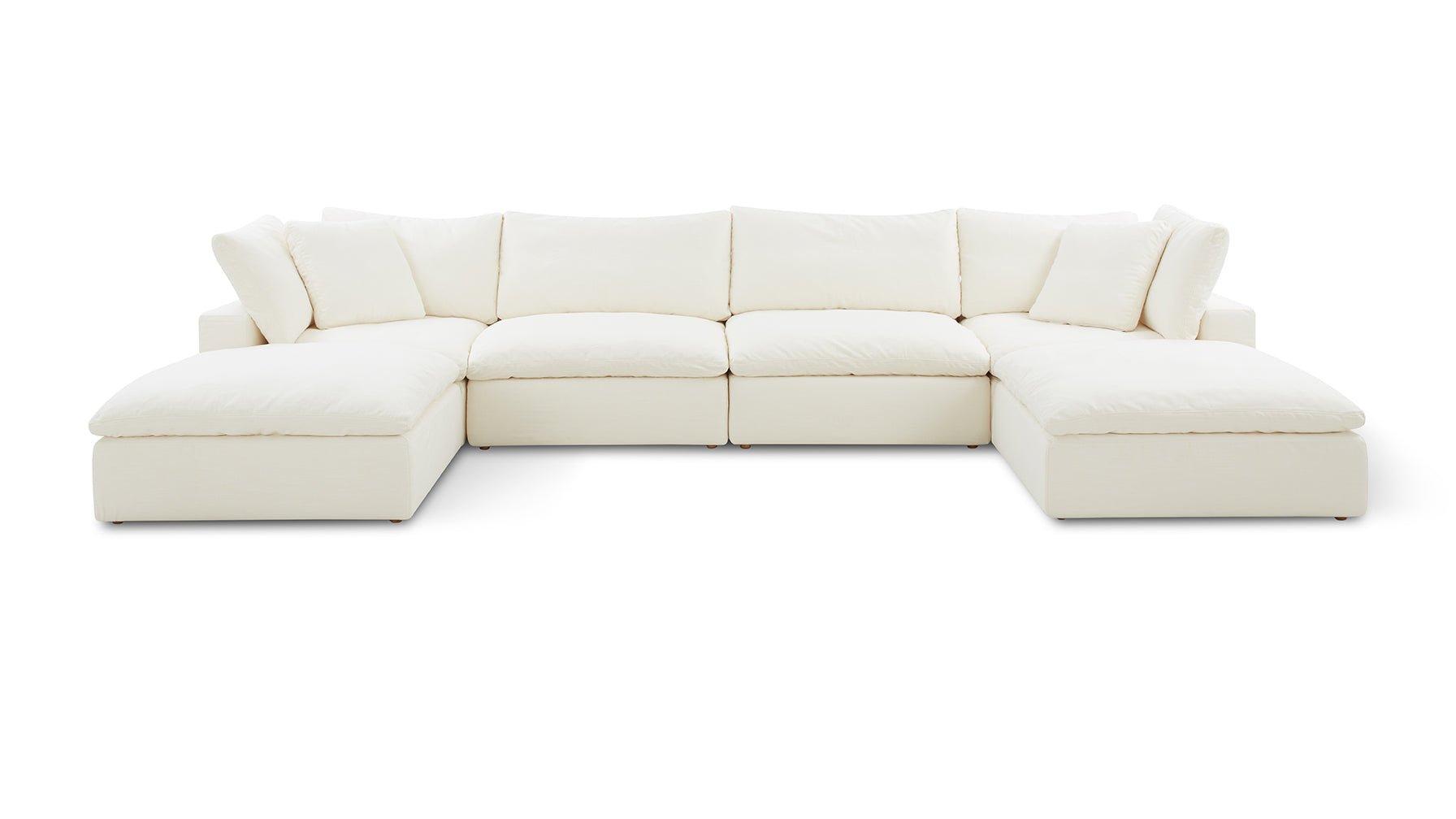 Movie Night™ 6-Piece Modular U-Shaped Sectional, Large, Cream Linen_image