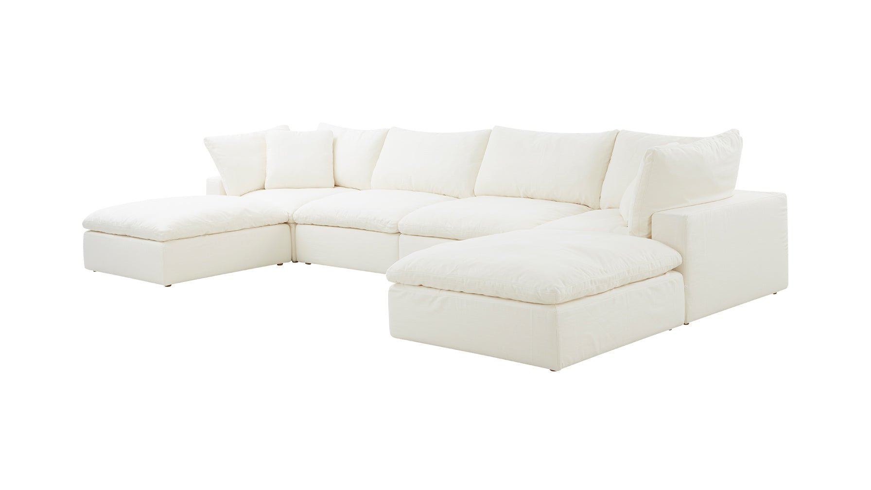 Movie Night™ 6-Piece Modular U-Shaped Sectional, Large, Cream Linen - Image 6